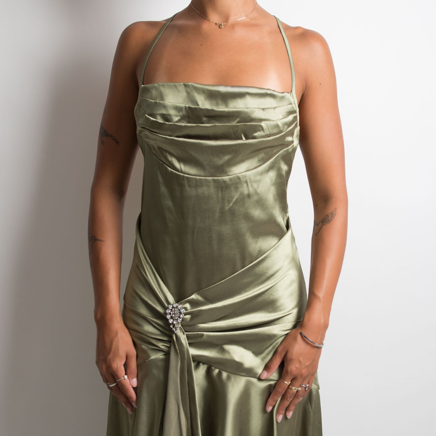 GREEN METALLIC GOWN