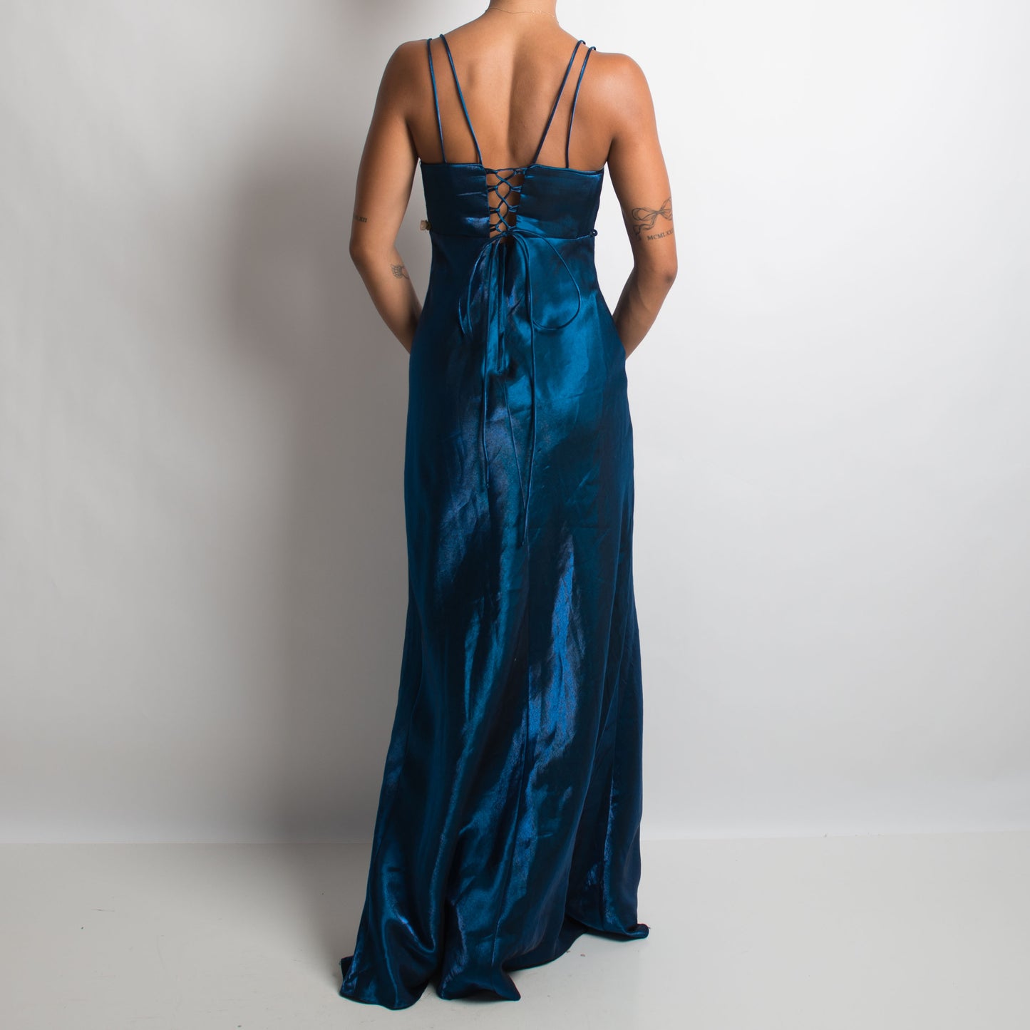 NAVY METALLIC GOWN