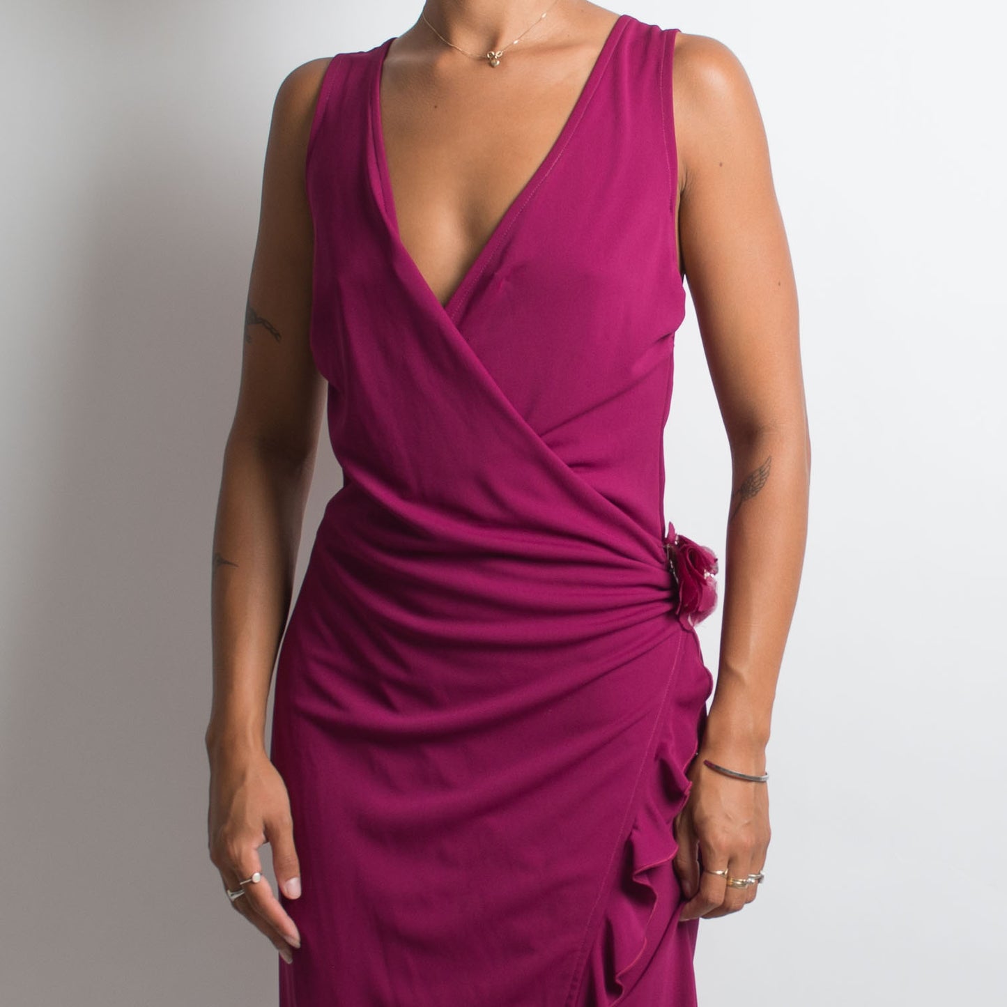 PLUM WRAP DRESS