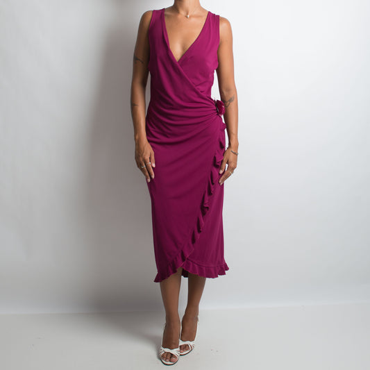 PLUM WRAP DRESS