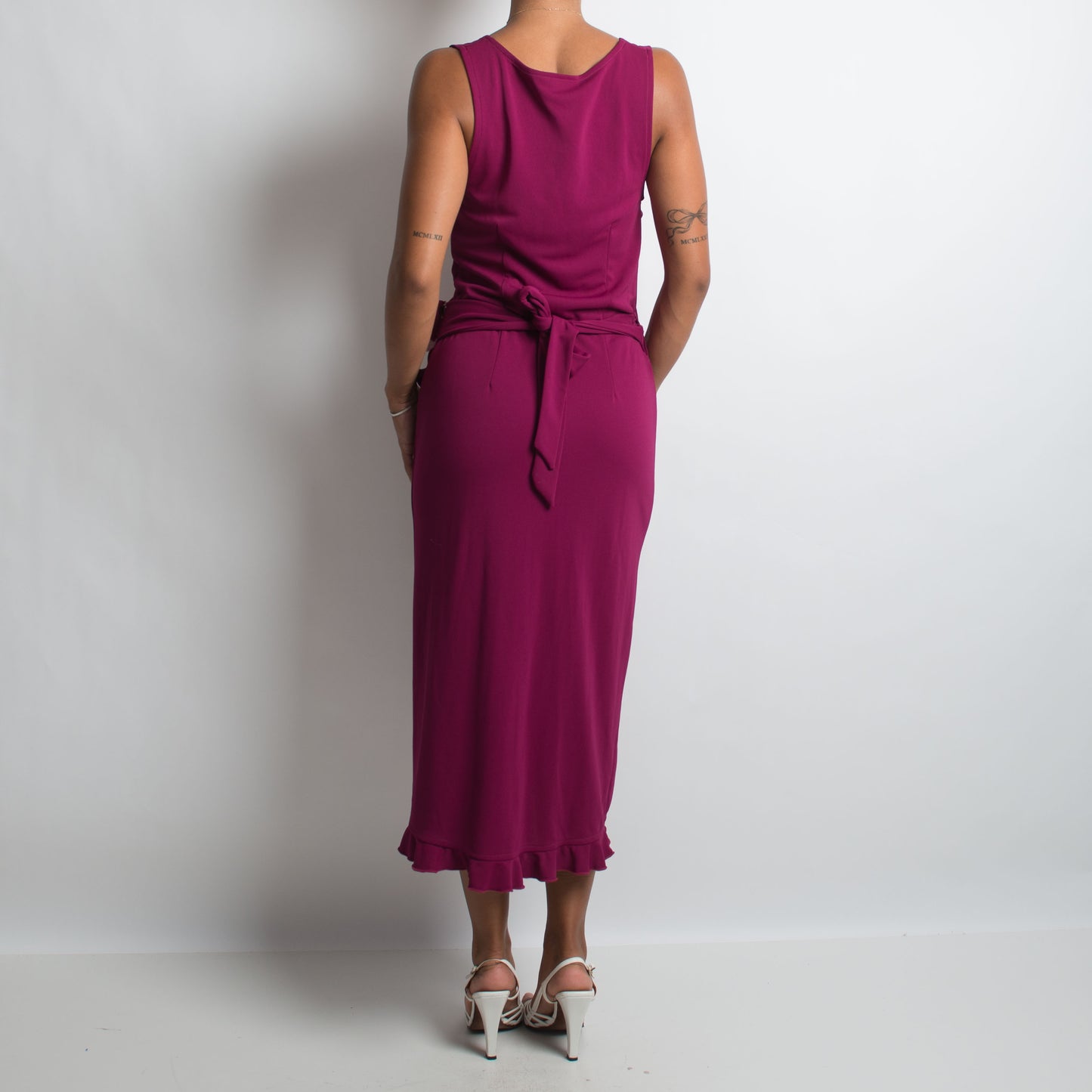 PLUM WRAP DRESS