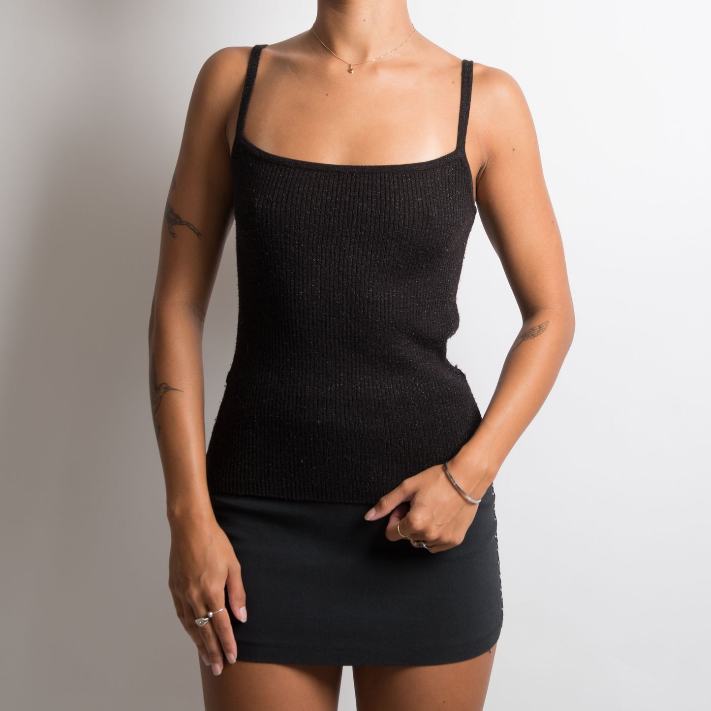 BLACK KNIT CAMISOLE