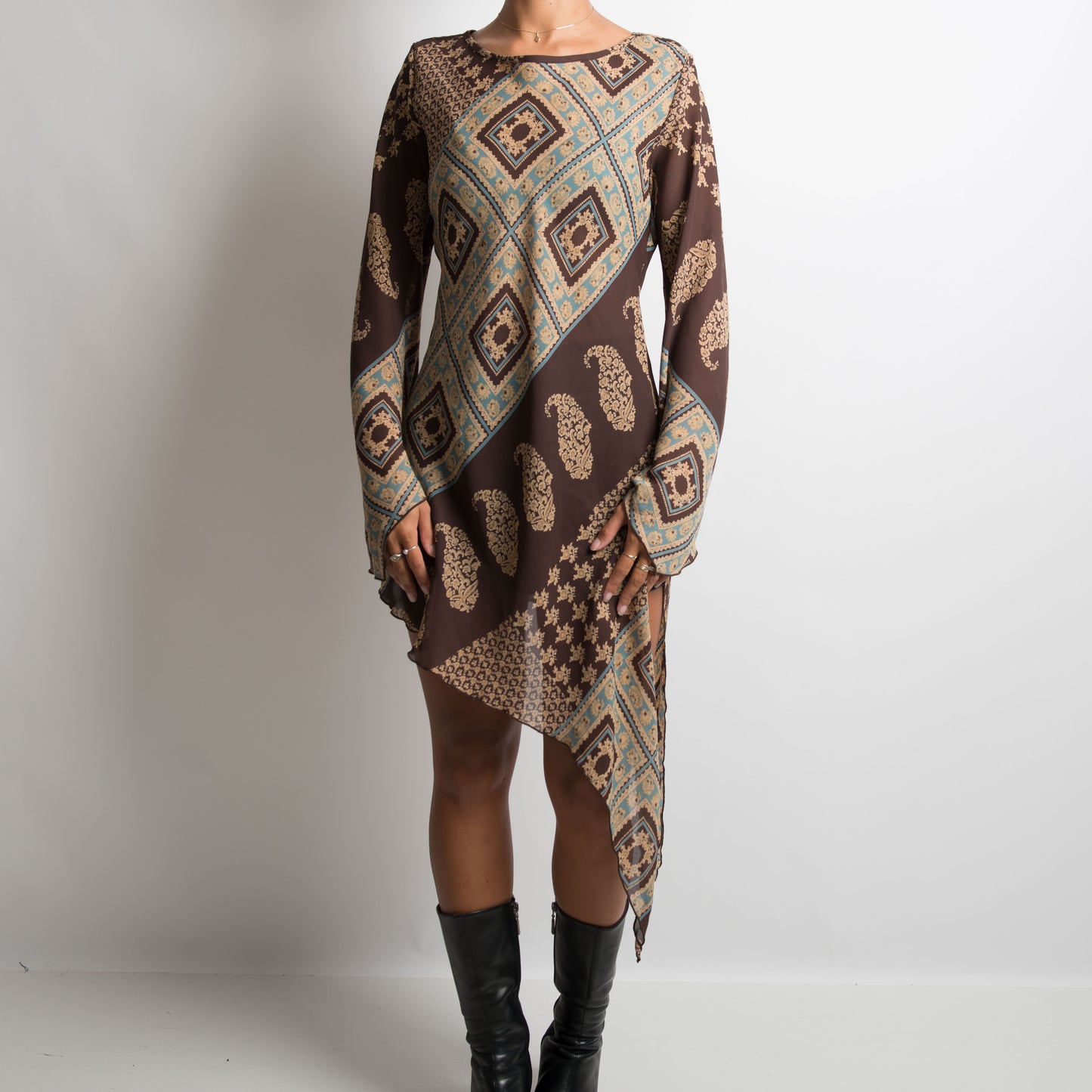 PAISLEY ASYMMETRIC DRESS