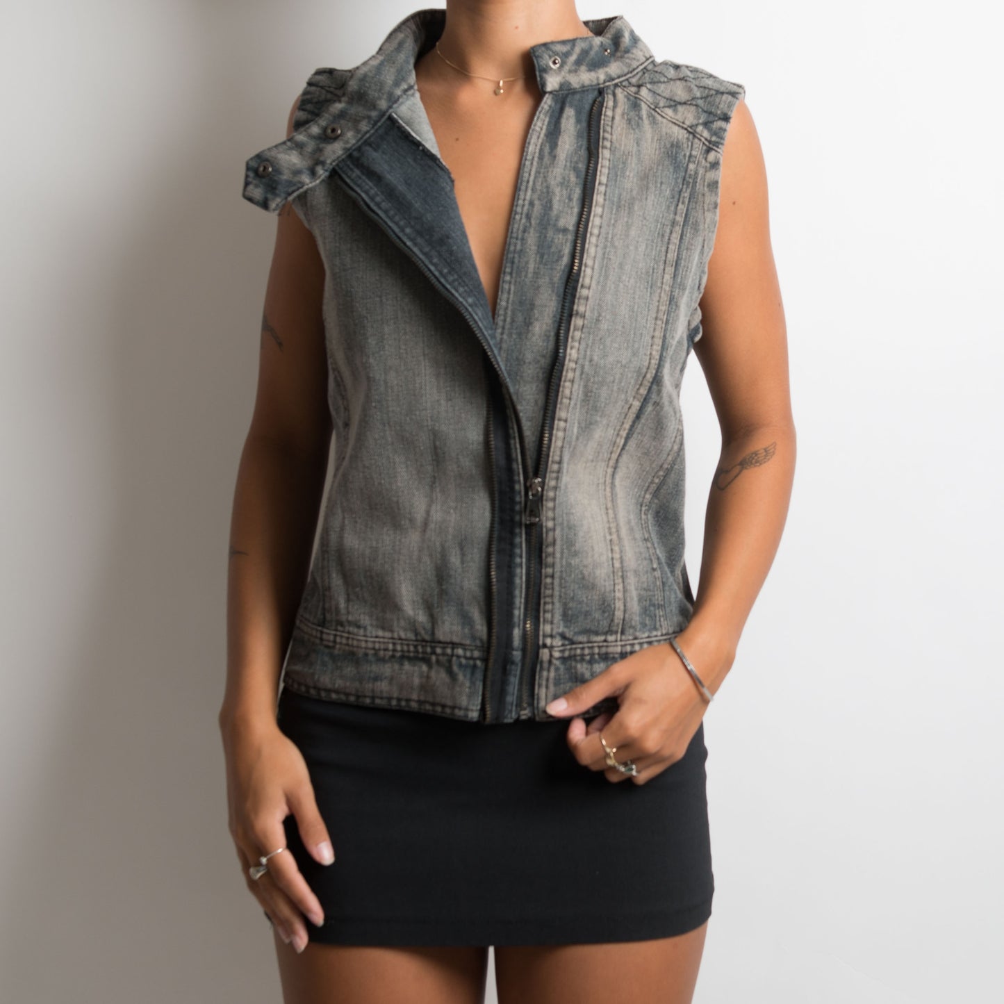 DENIM MOTORCYCLE VEST