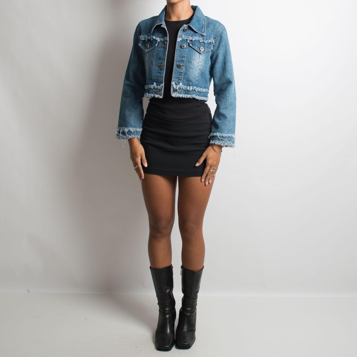 Y2K CROP DENIM JACKET