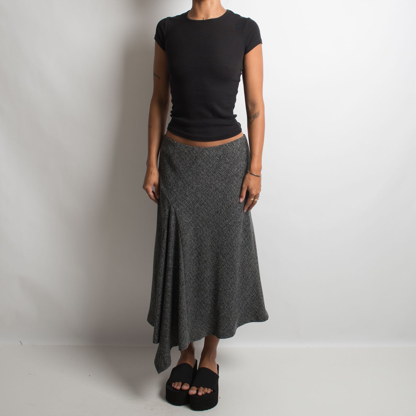 CHARCOAL MARLE SKIRT