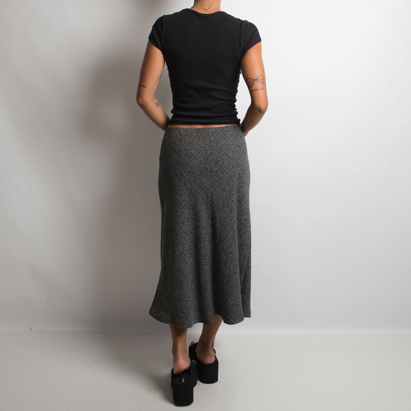 CHARCOAL MARLE SKIRT