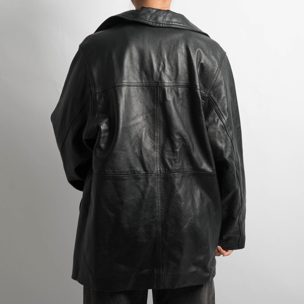 BLACK LEATHER COAT