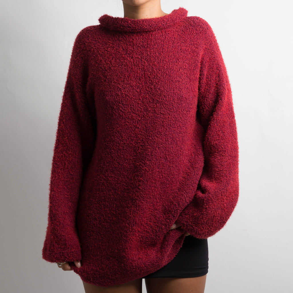 RUBY RED KNIT SWEATER