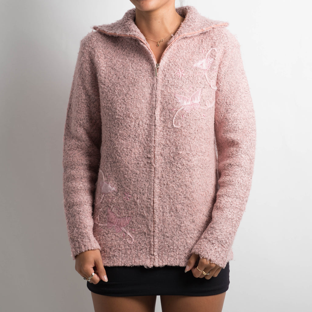 PINK MARLE ZIP CARDIGAN