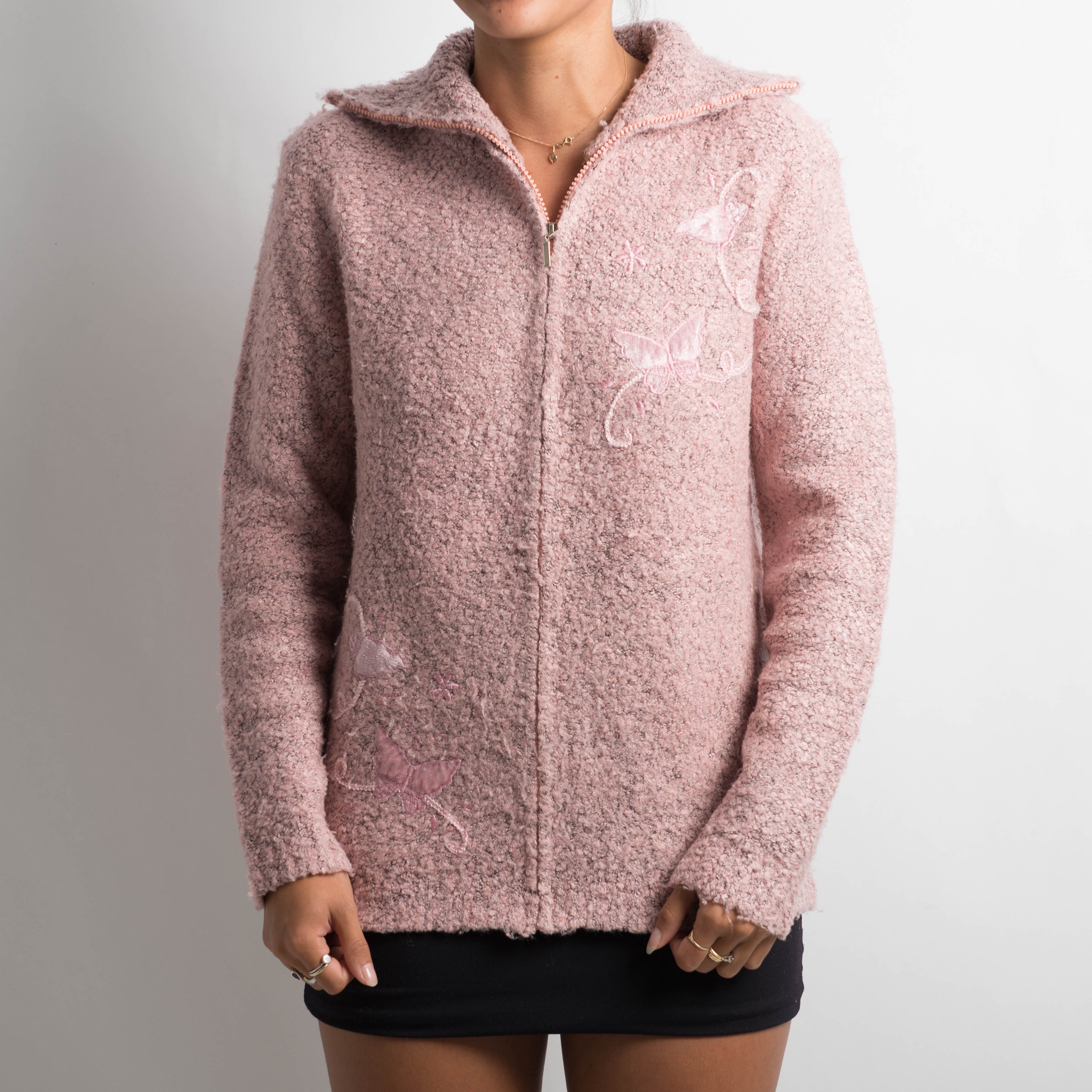 PINK MARLE ZIP CARDIGAN