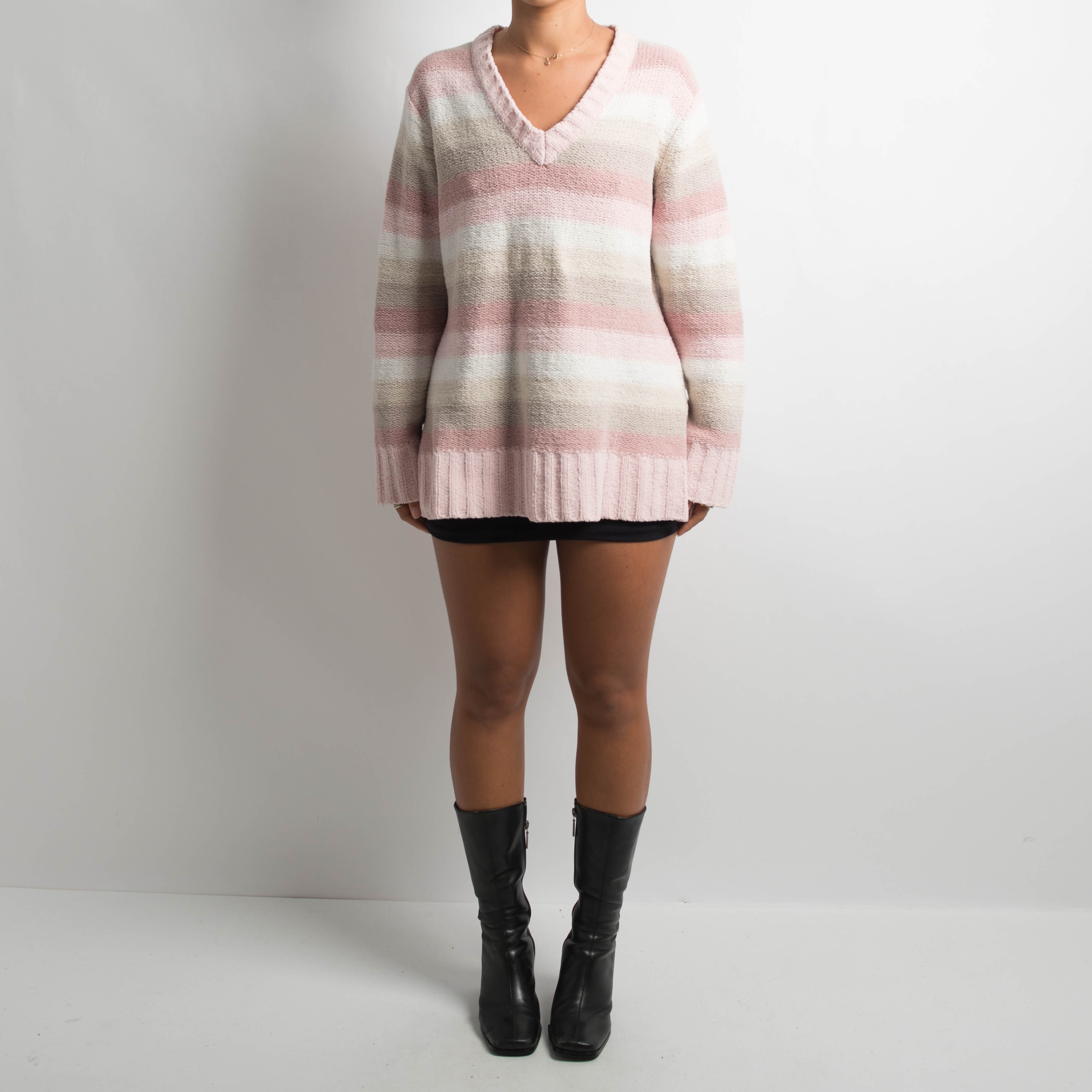 STRIPED CHENILLE SWEATER