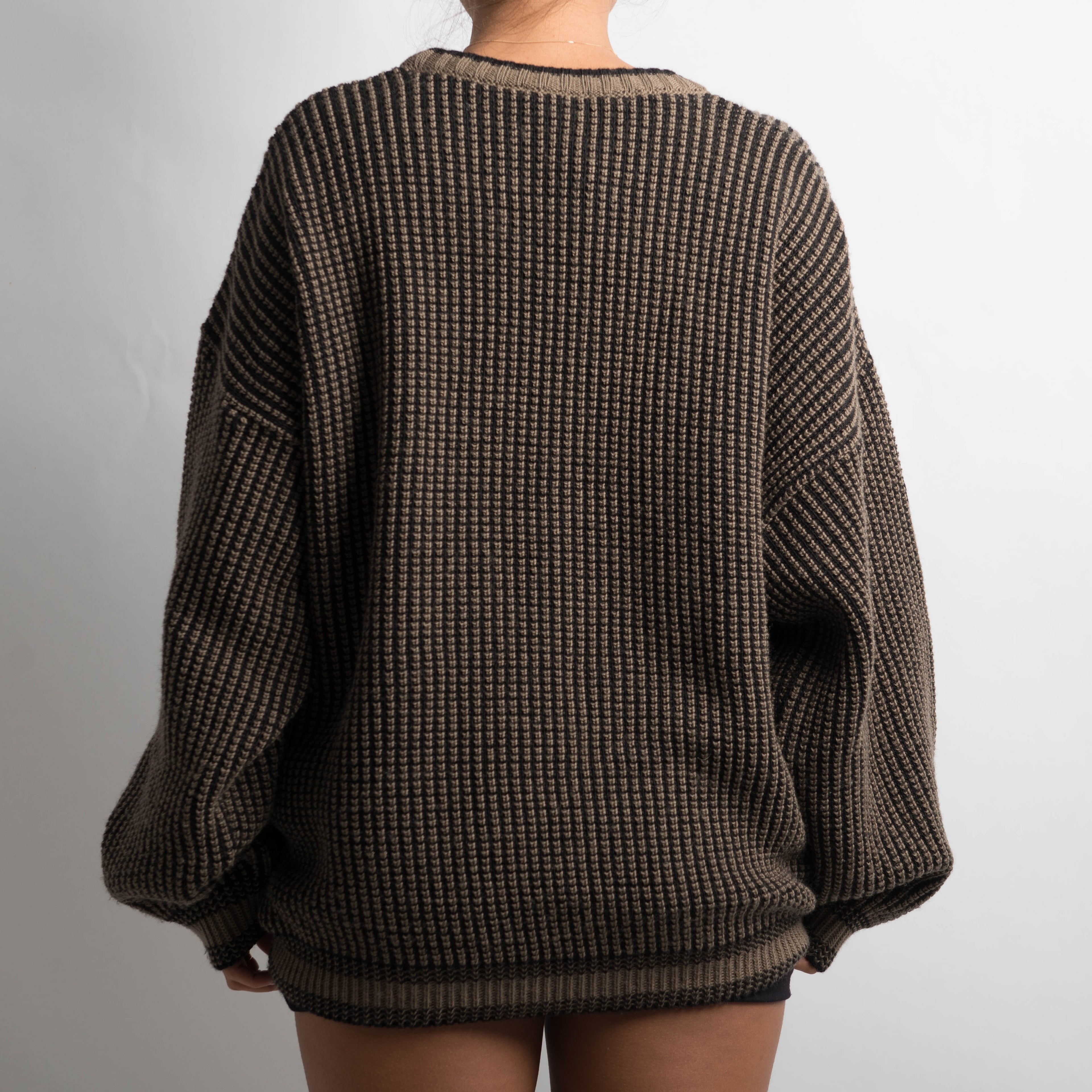 BROWN MARLE KNIT SWEATER