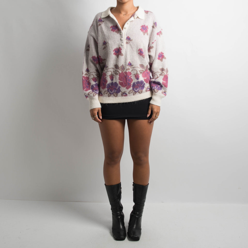 FLORAL KNIT SWEATER