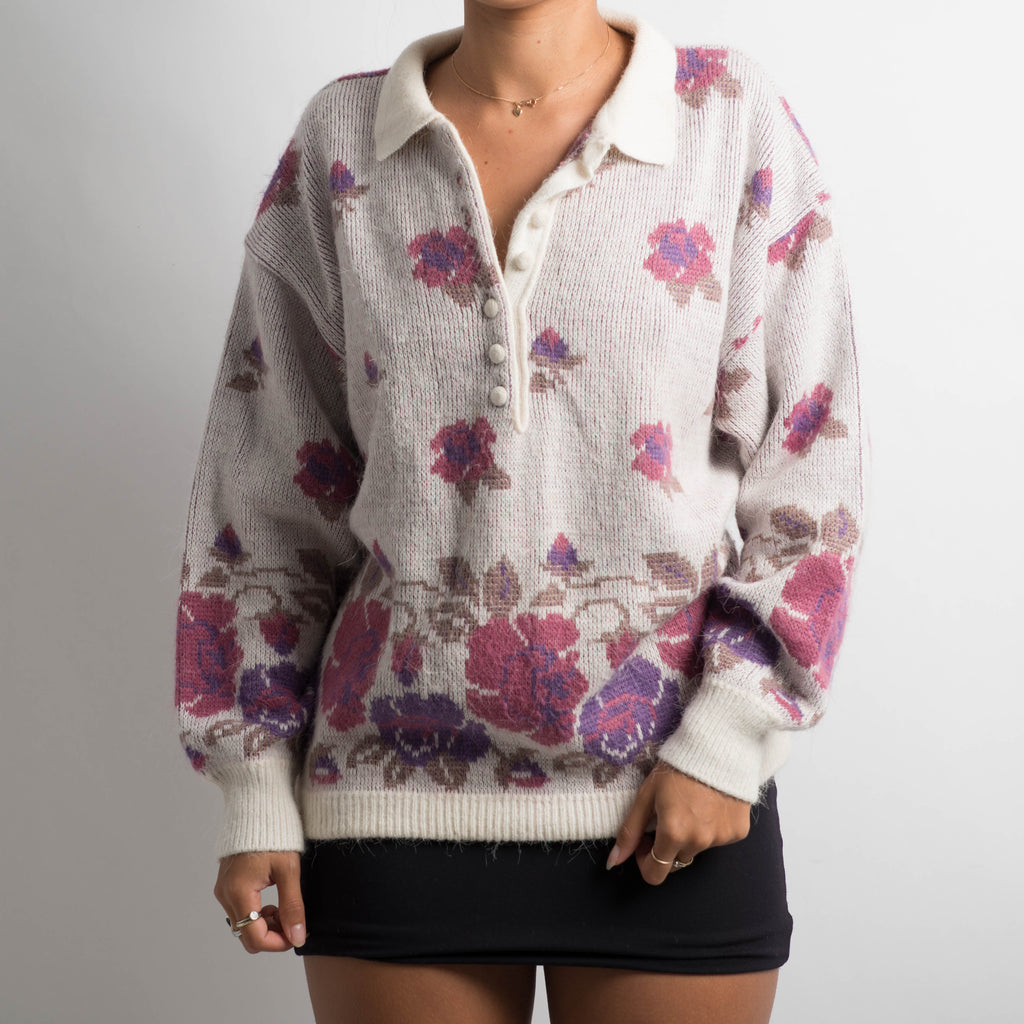 FLORAL KNIT SWEATER