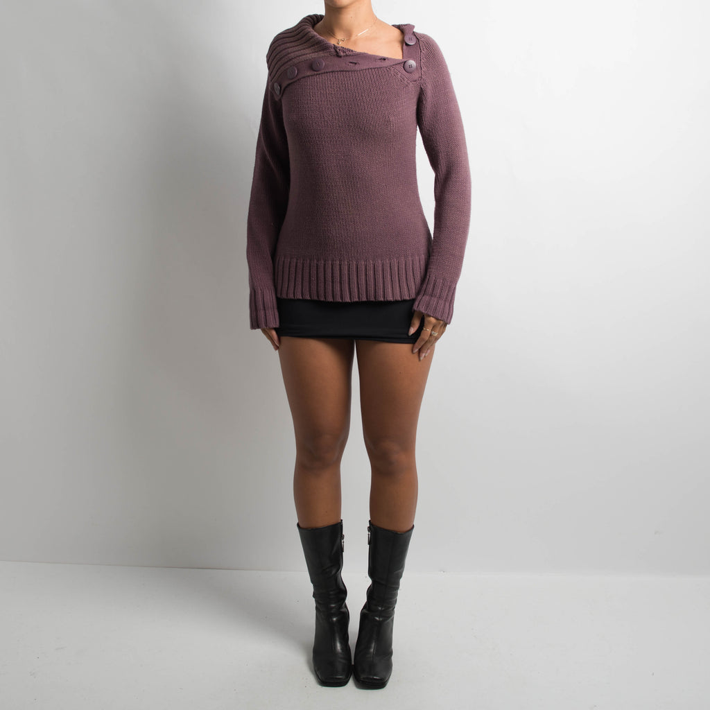 MAUVE TURTLENECK KNIT SWEATER