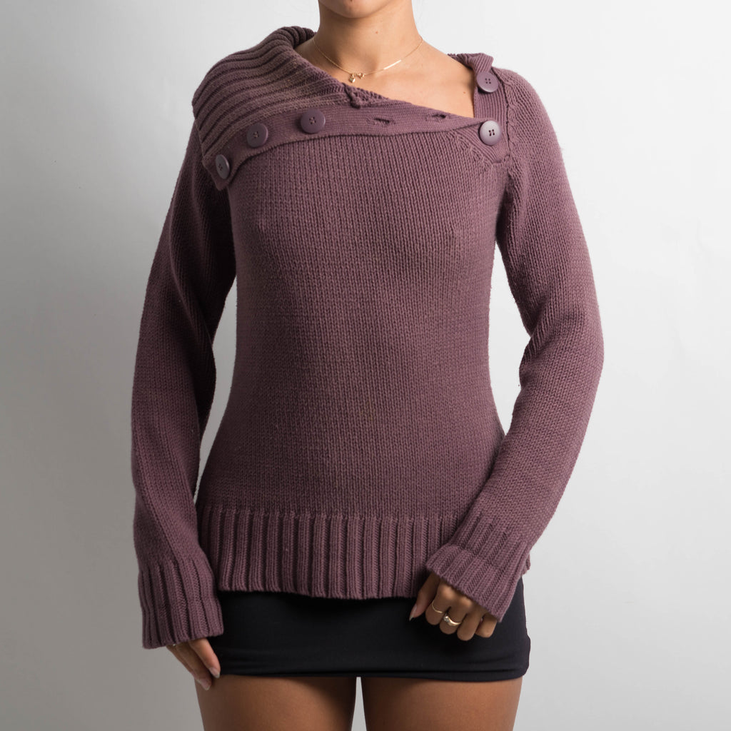 MAUVE TURTLENECK KNIT SWEATER