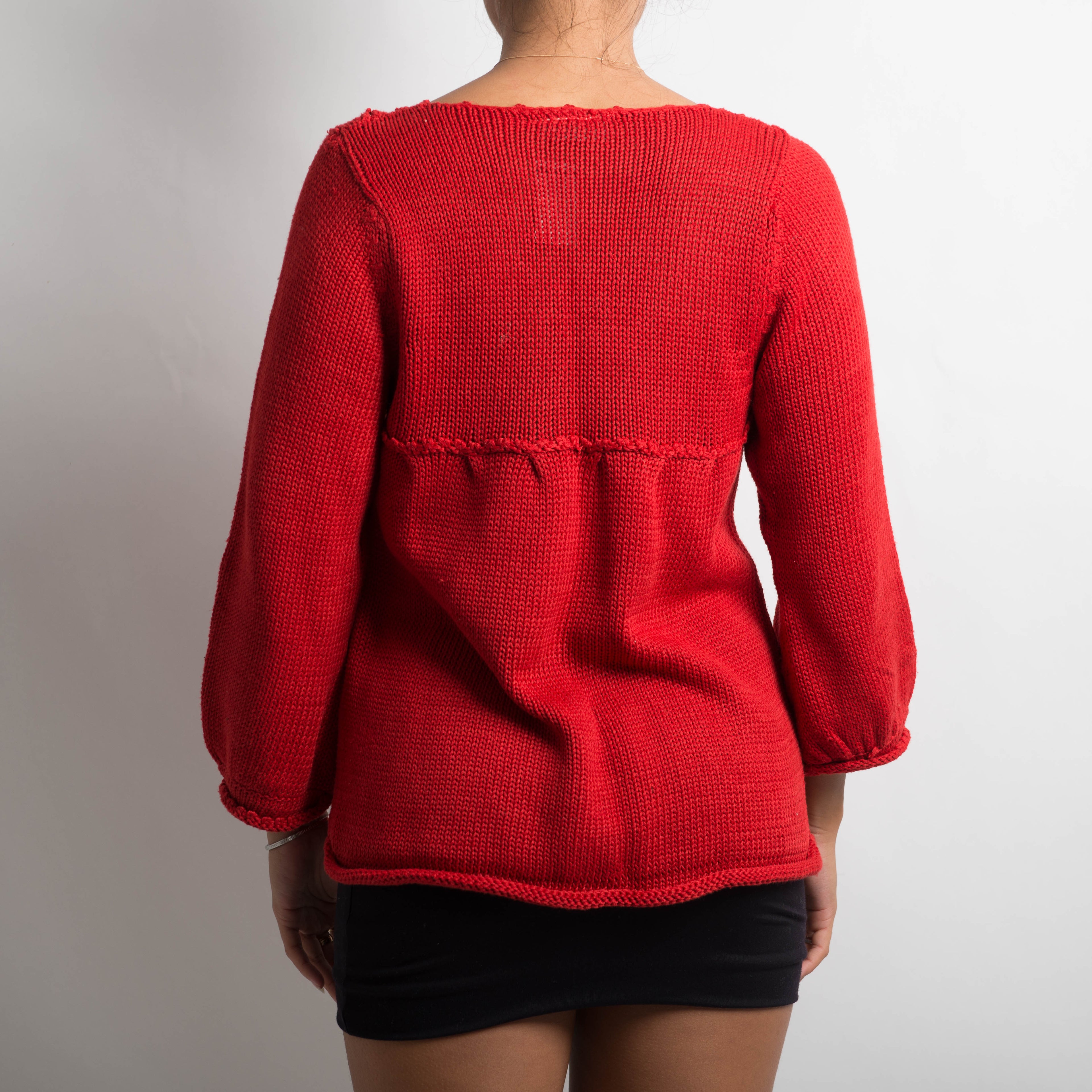 RED BABYDOLL CARDIGAN