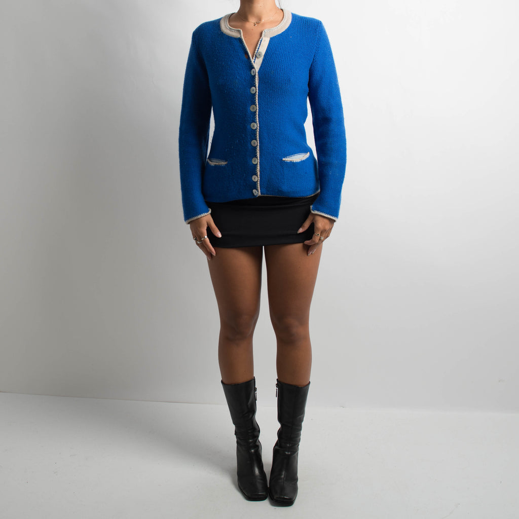 BLUE CASHMERE CARDIGAN