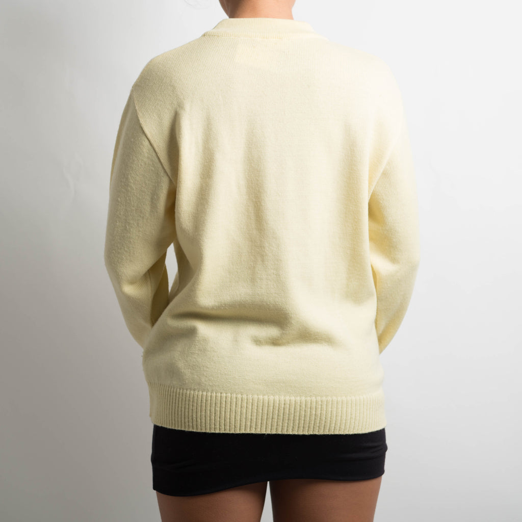 TEXTURED YELLOW KNIT SWEATER