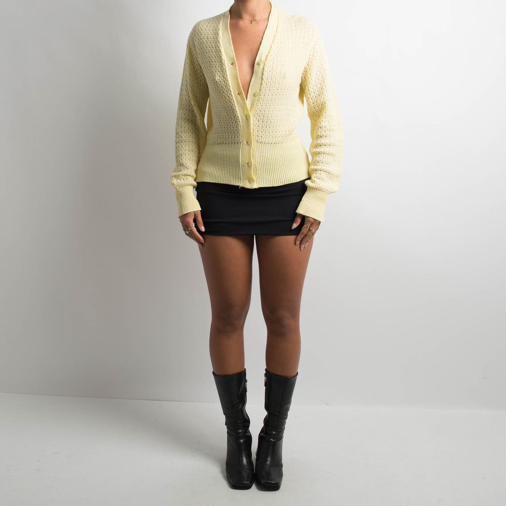 YELLOW KNIT CARDIGAN