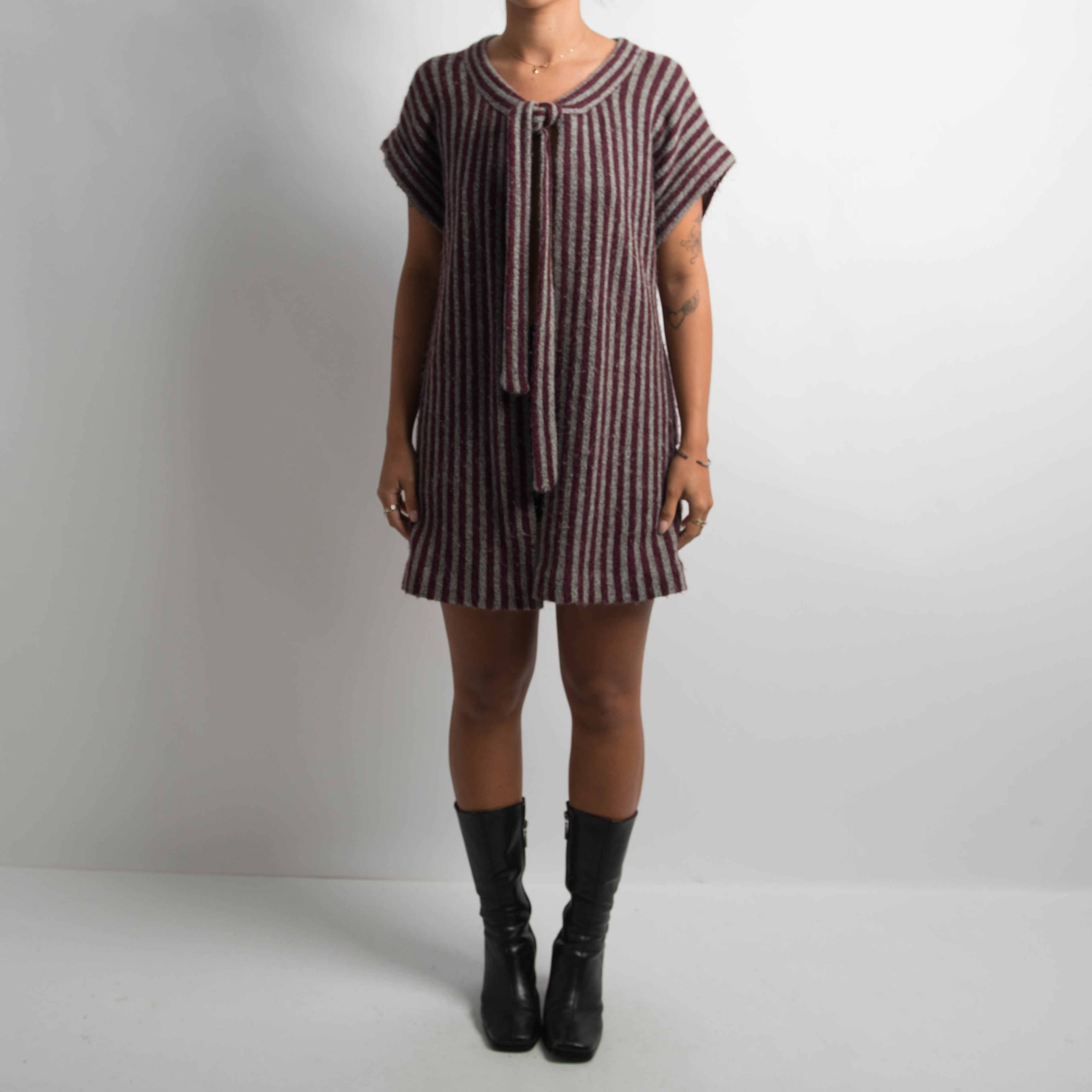 SHORT SLEEVE LONGLINE CARDIGAN