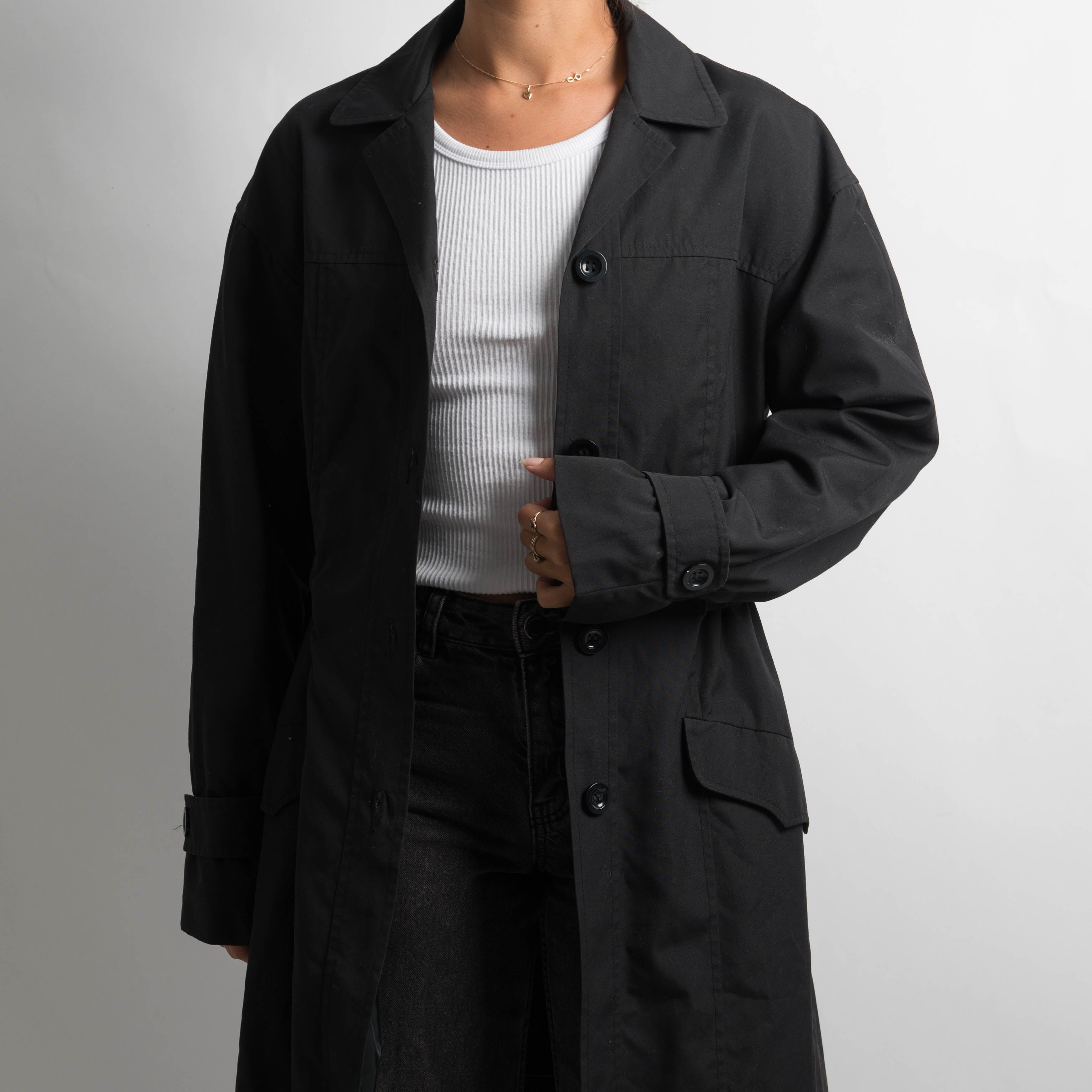 BLACK LIGHTWEIGHT COAT