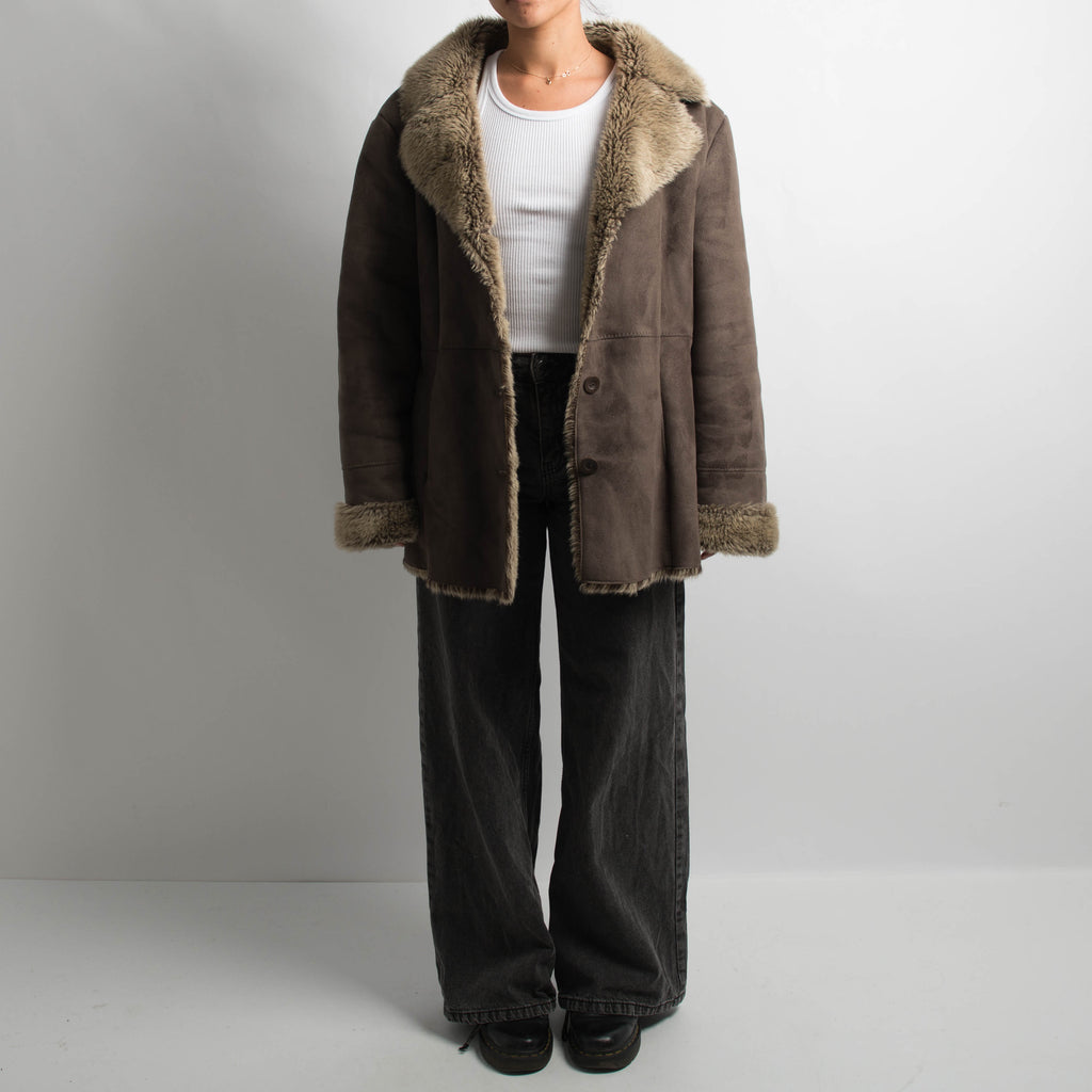 BROWN SUEDETTE JACKET