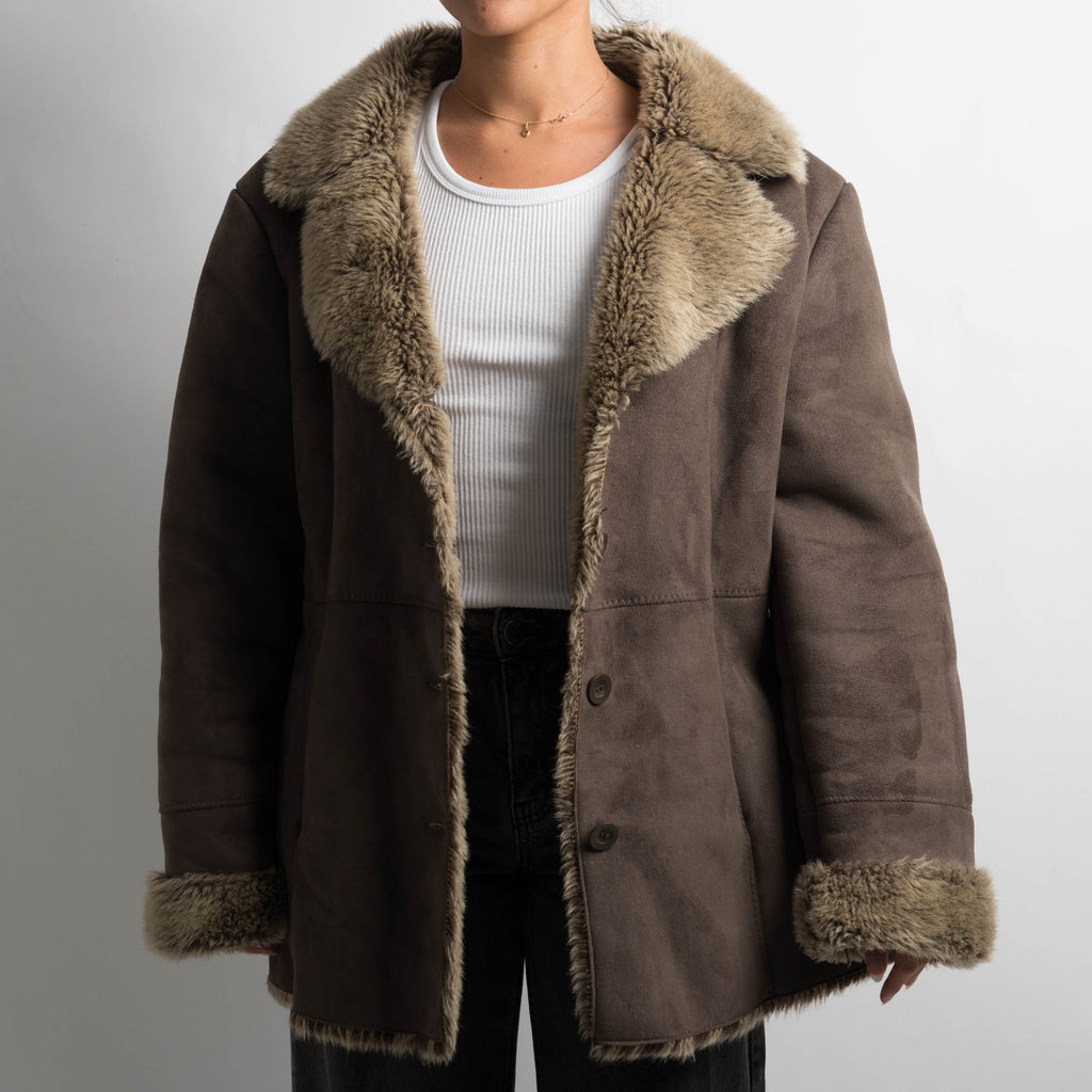 BROWN SUEDETTE JACKET