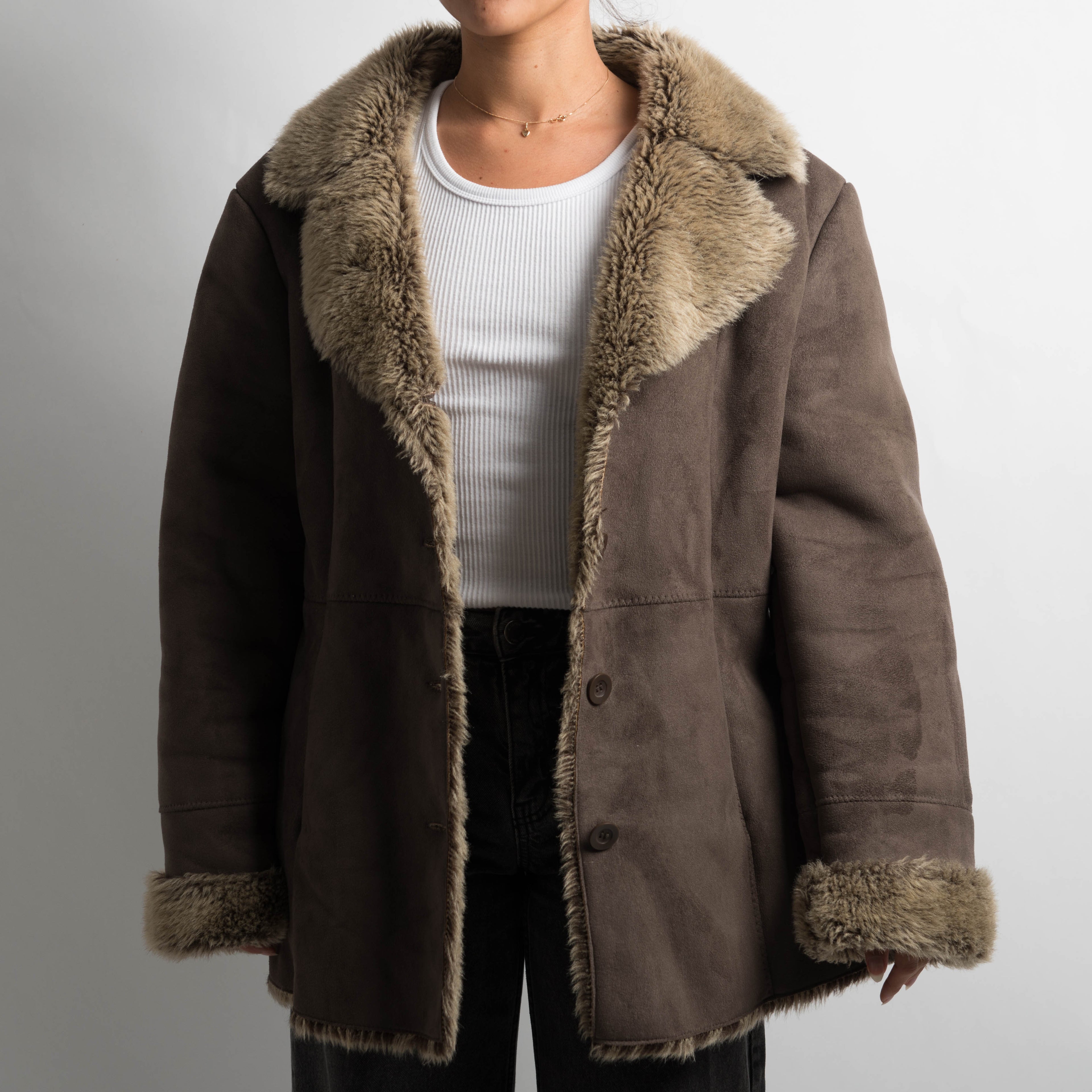 BROWN SUEDETTE JACKET