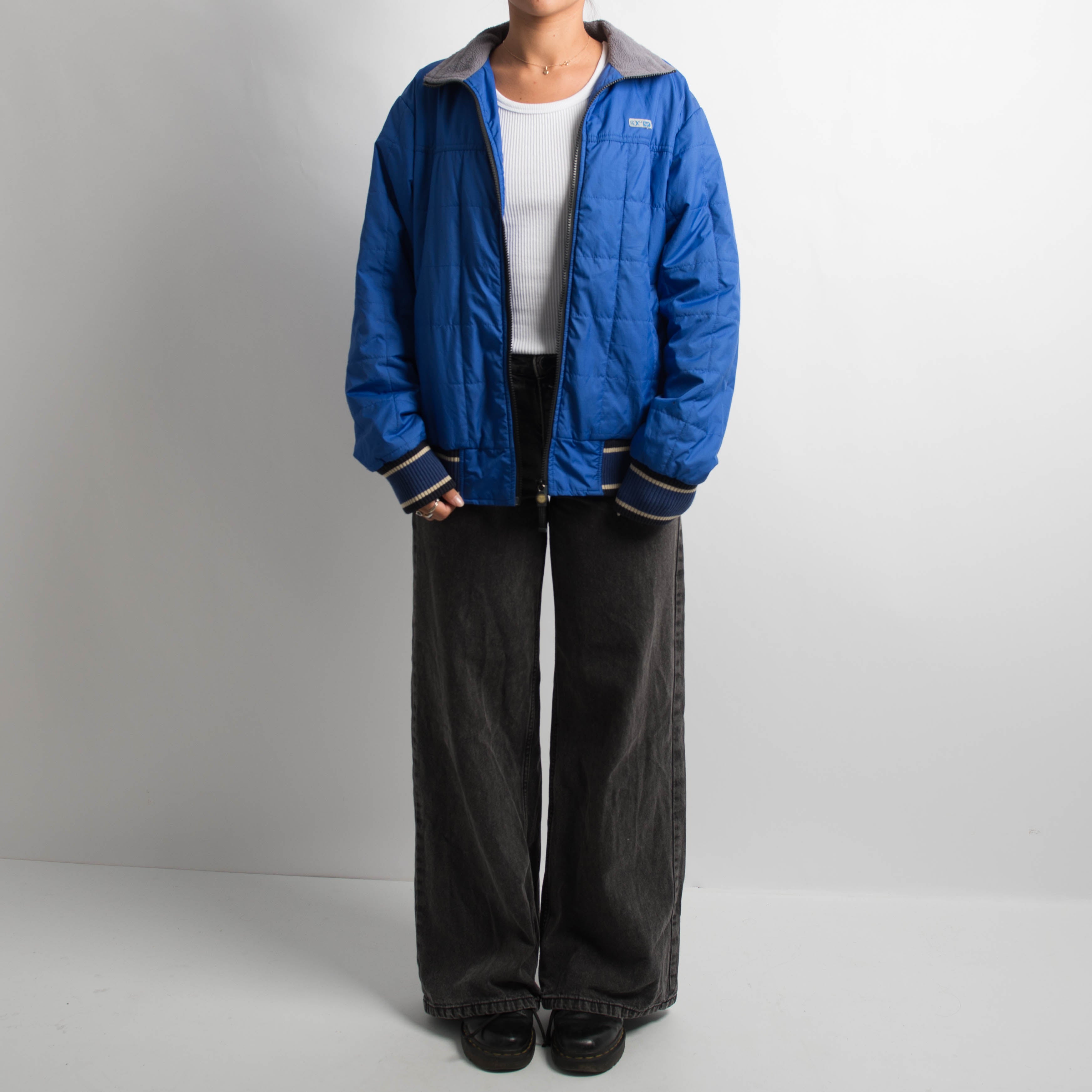 BLUE QUILTED PUFFER JACKET