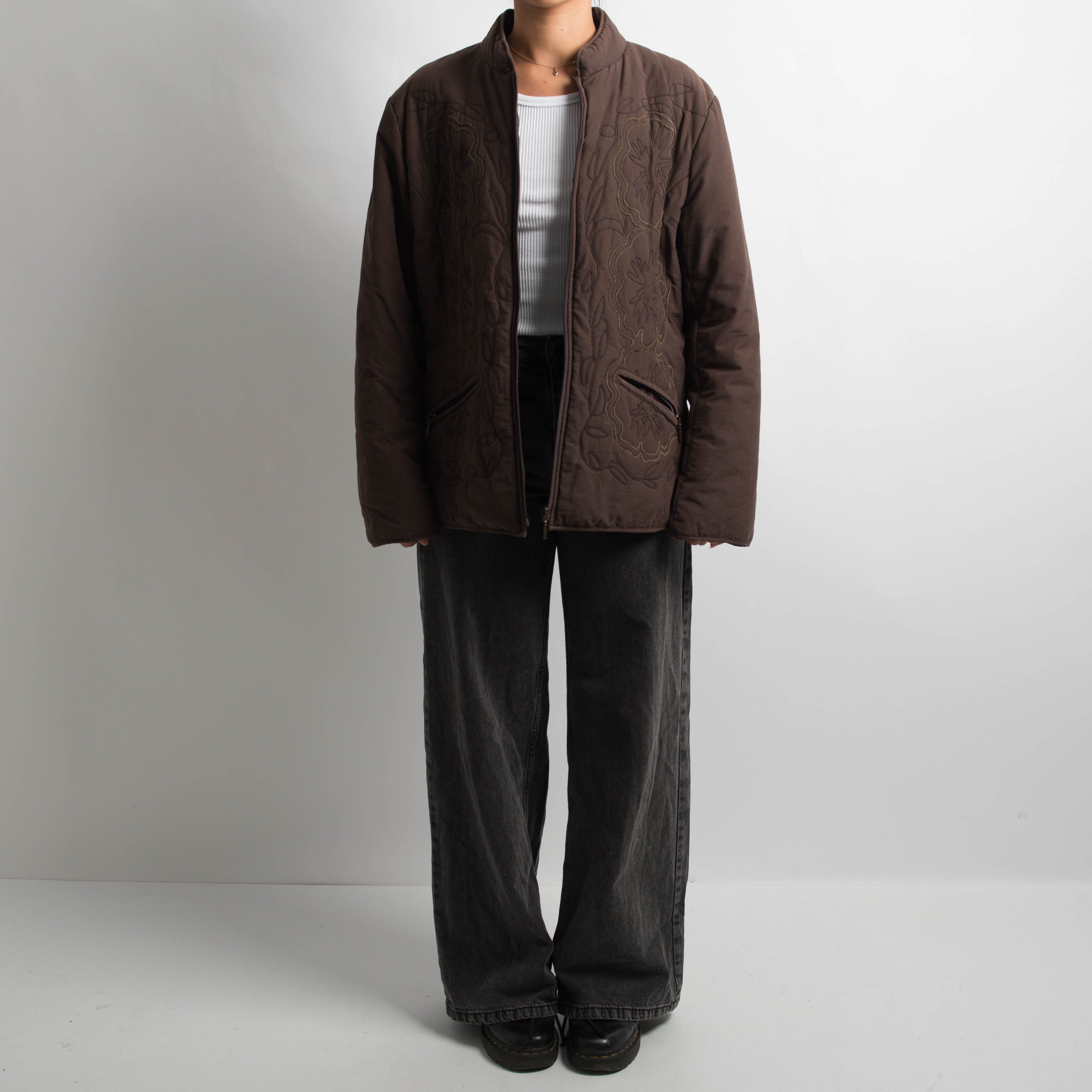 BROWN QUILTED JACKET