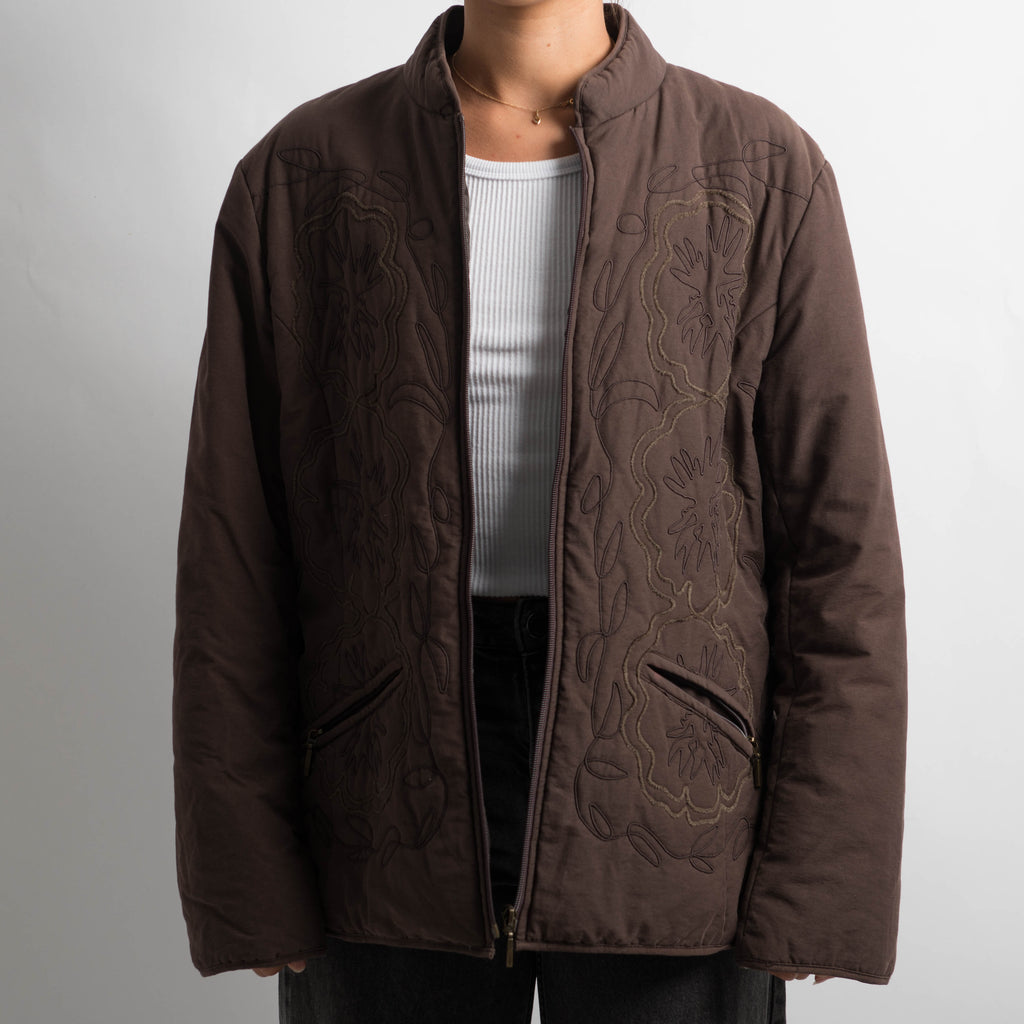 BROWN QUILTED JACKET