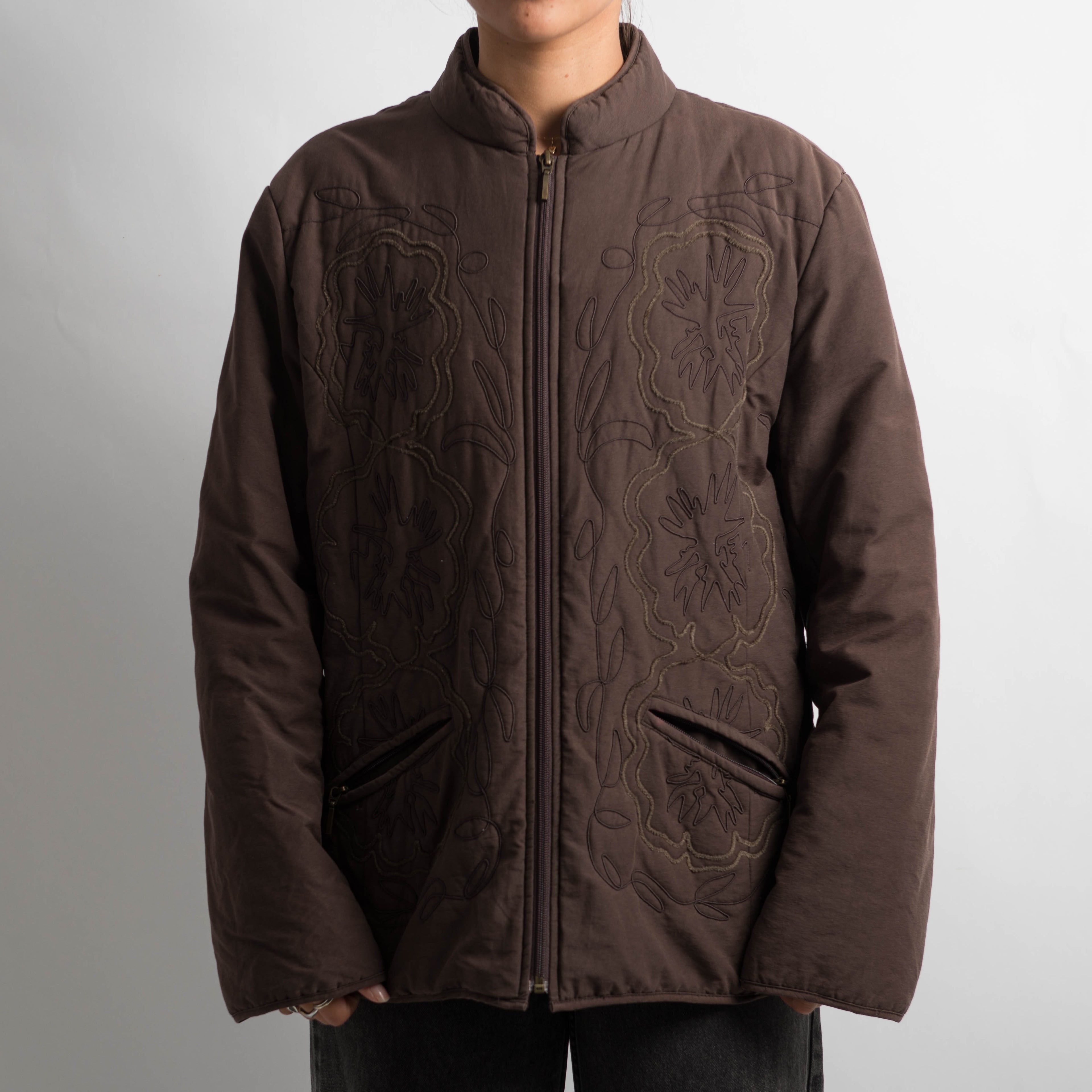 BROWN QUILTED JACKET