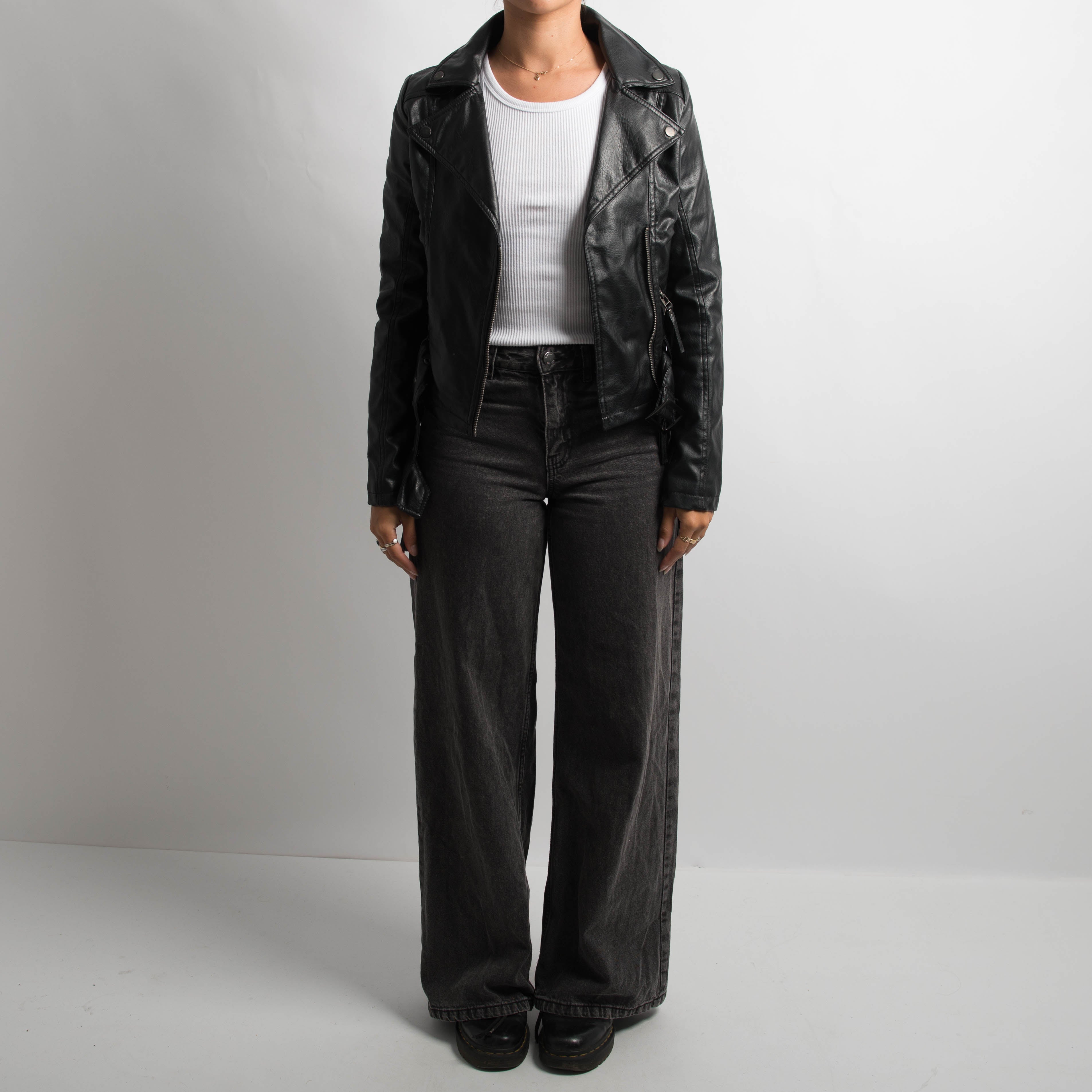 FAUX LEATHER MOTO JACKET