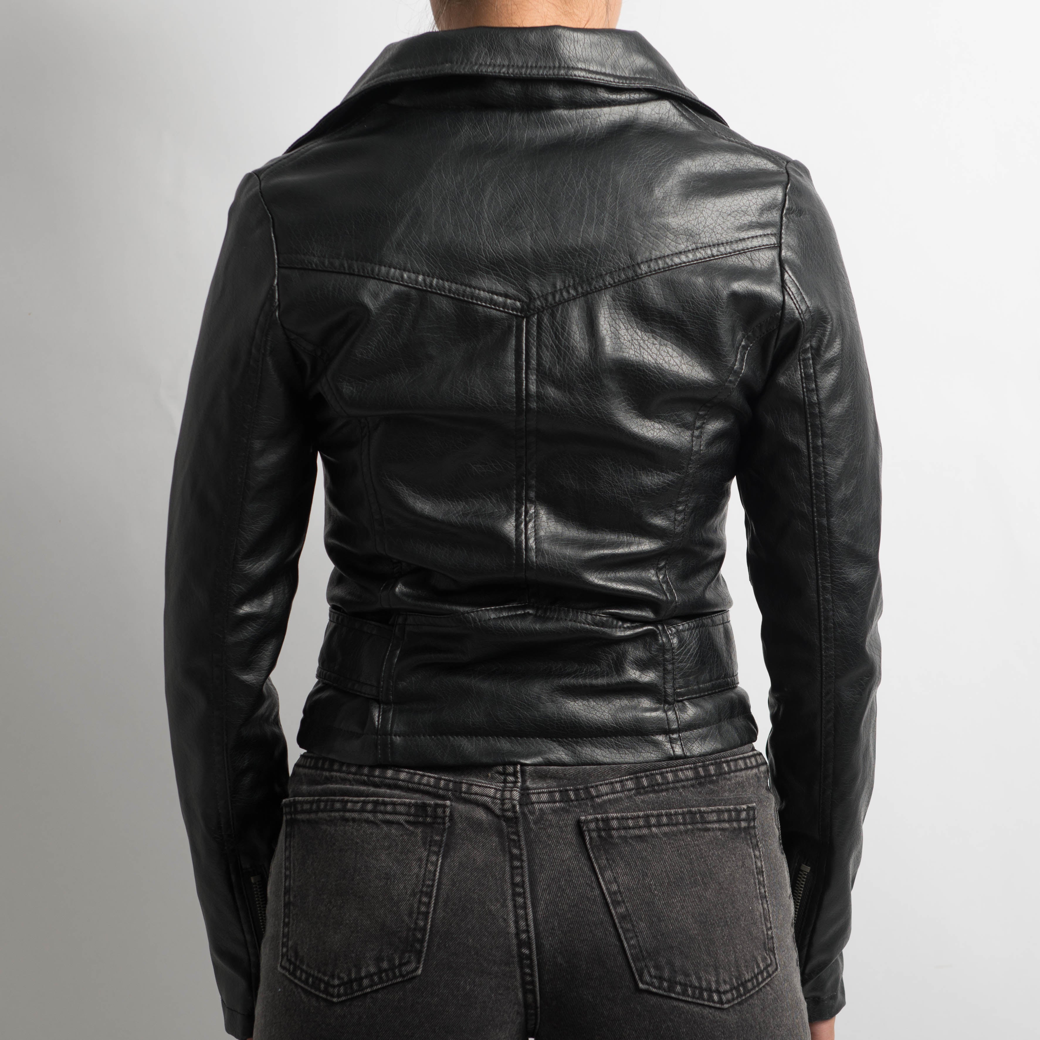 FAUX LEATHER MOTO JACKET