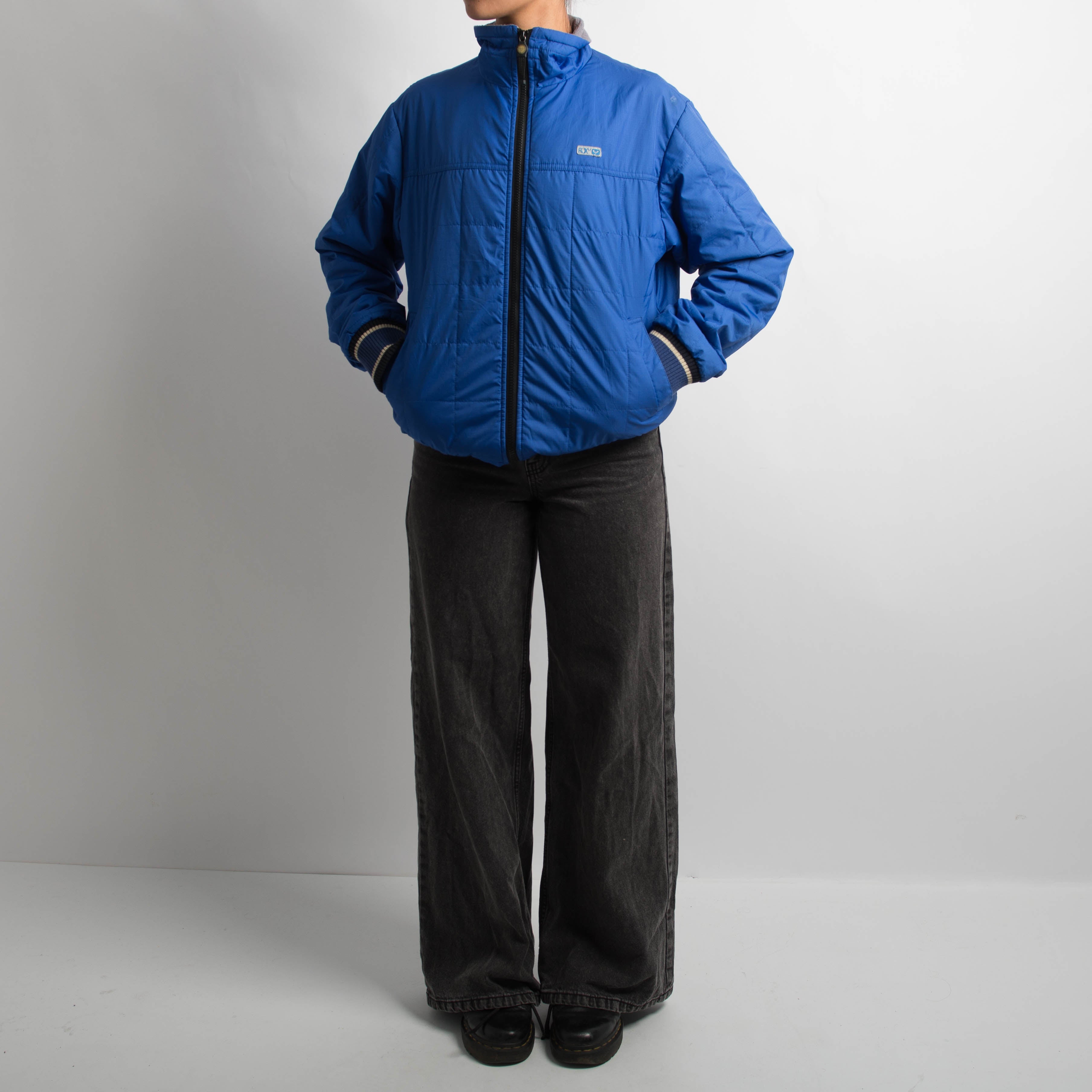 BLUE QUILTED PUFFER JACKET