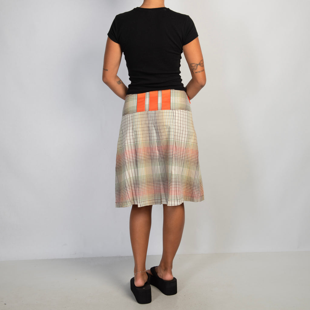 PLAID MIDI SKIRT
