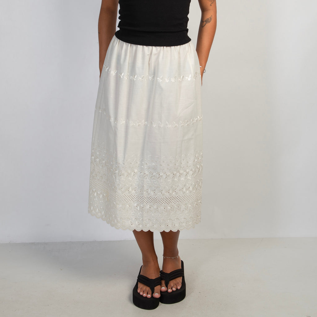 OFF WHITE BRODERIE SKIRT