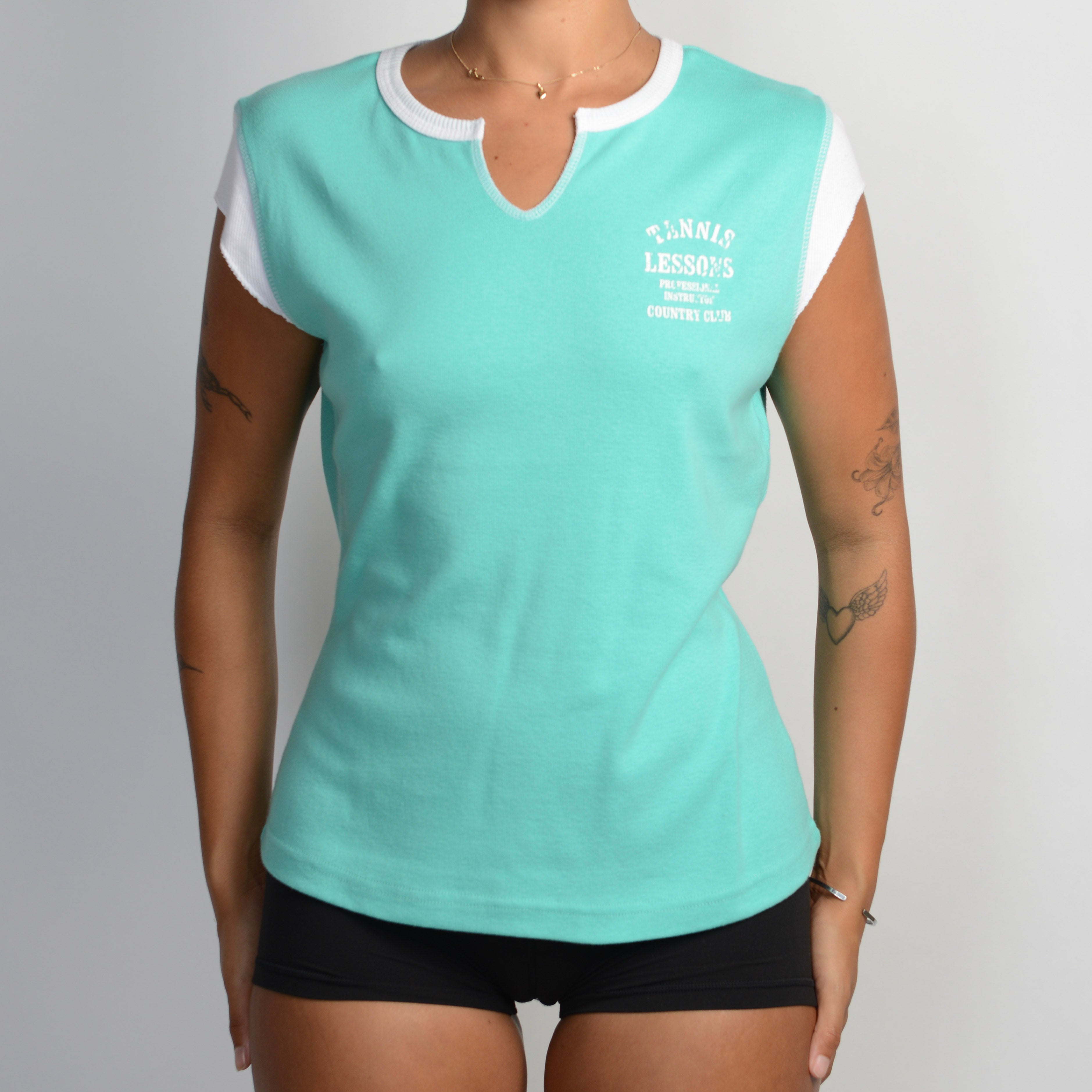 TURQUOISE RAGLAN TEE