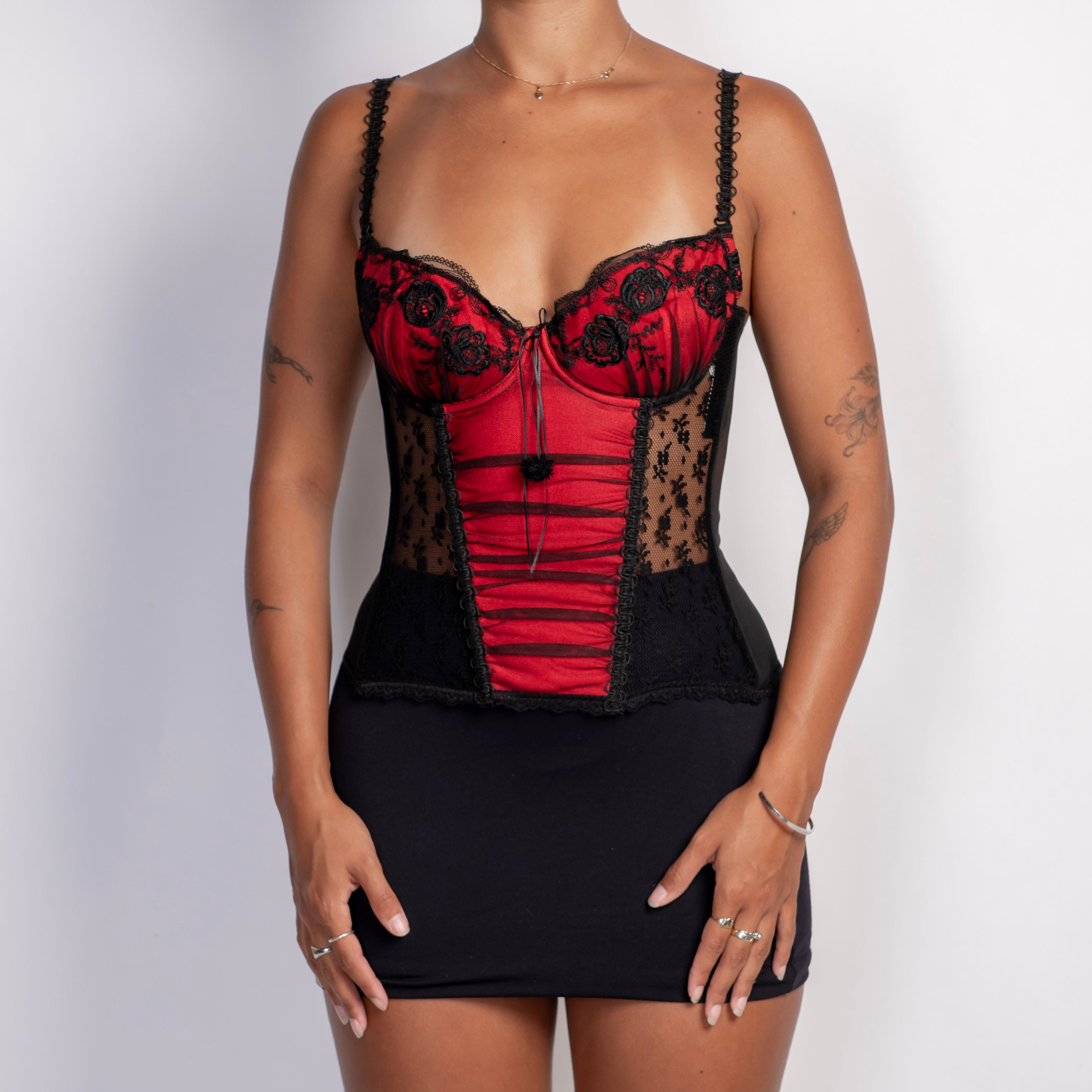 RED PANEL BUSTIER