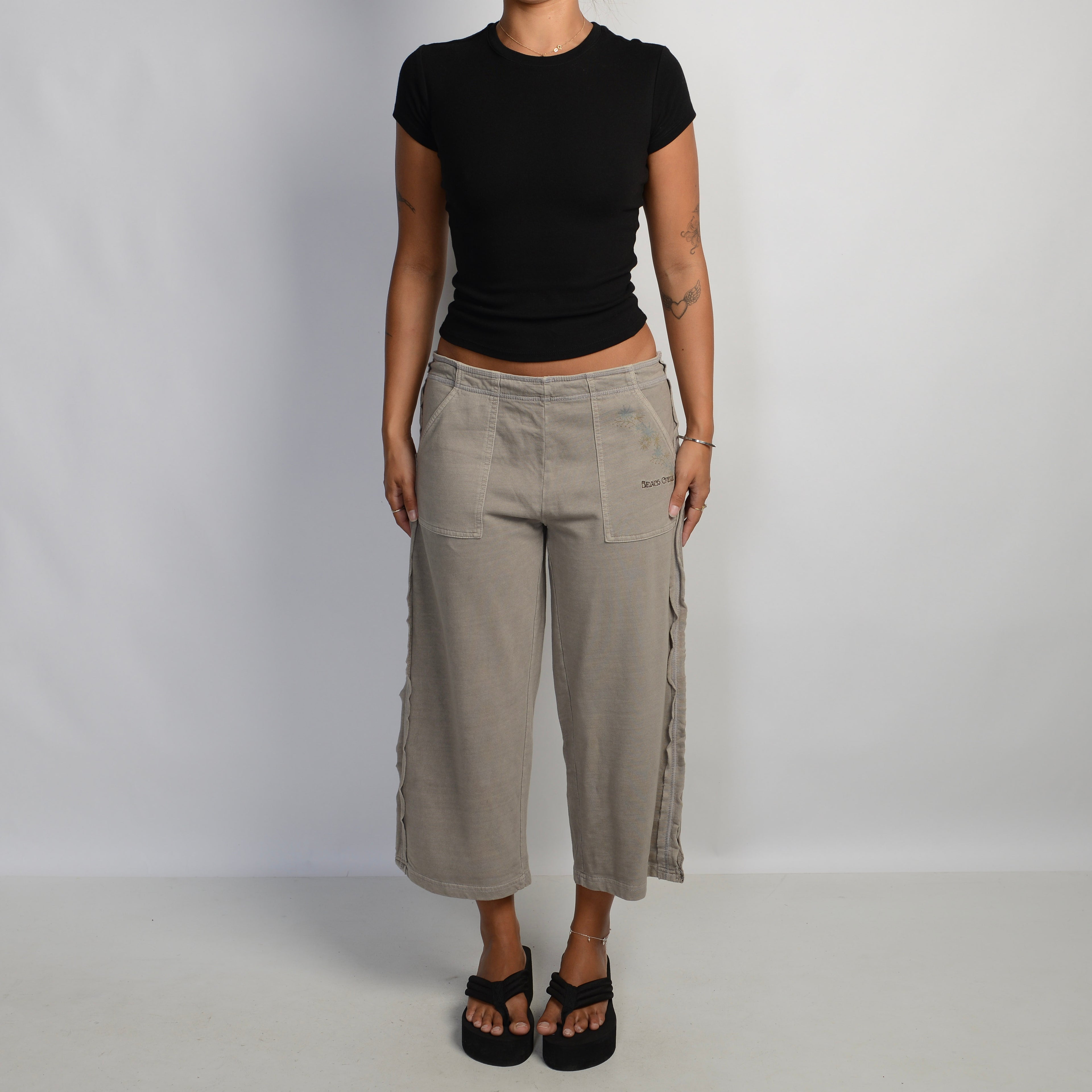 CROP WIDE LEG LOUNGE PANTS