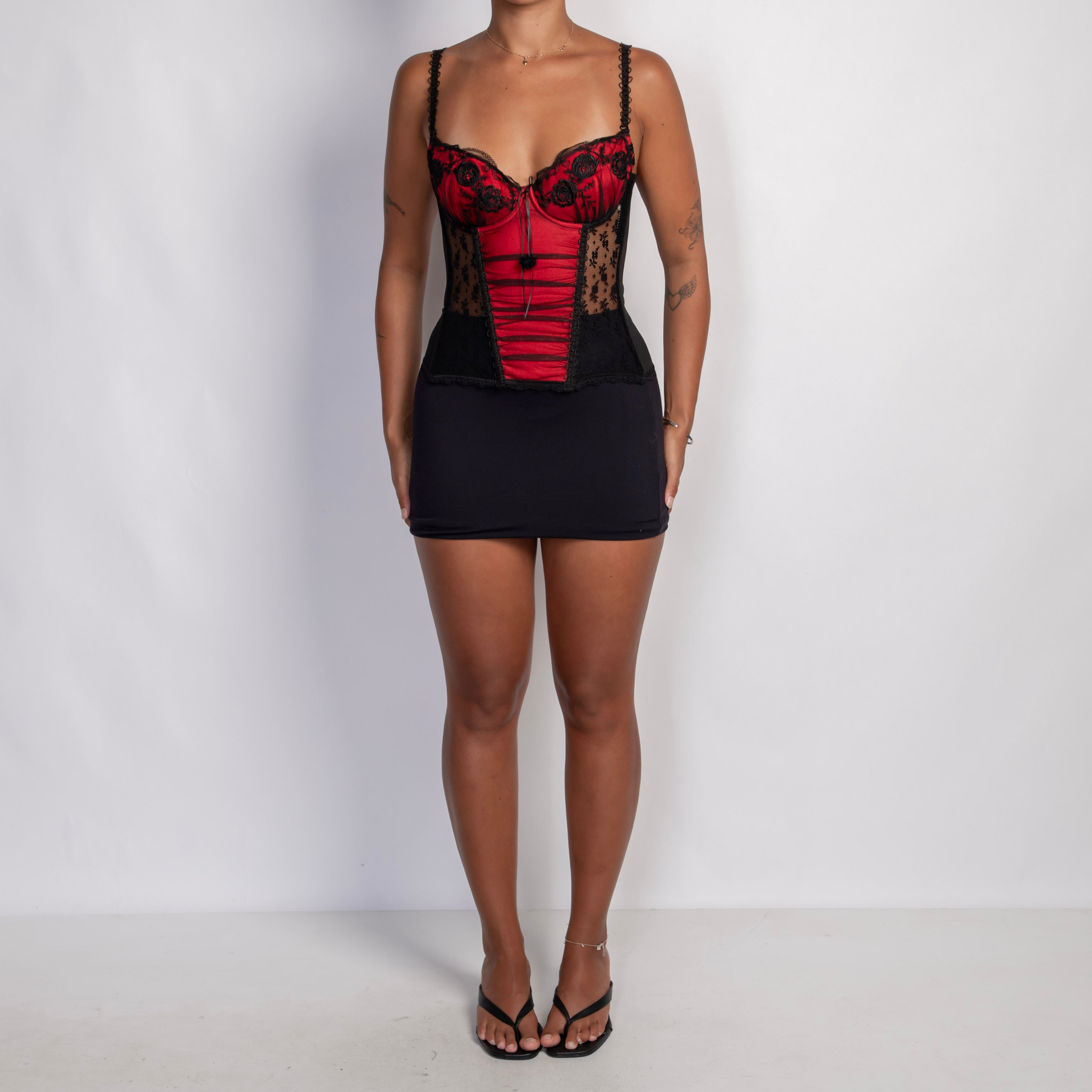 RED PANEL BUSTIER