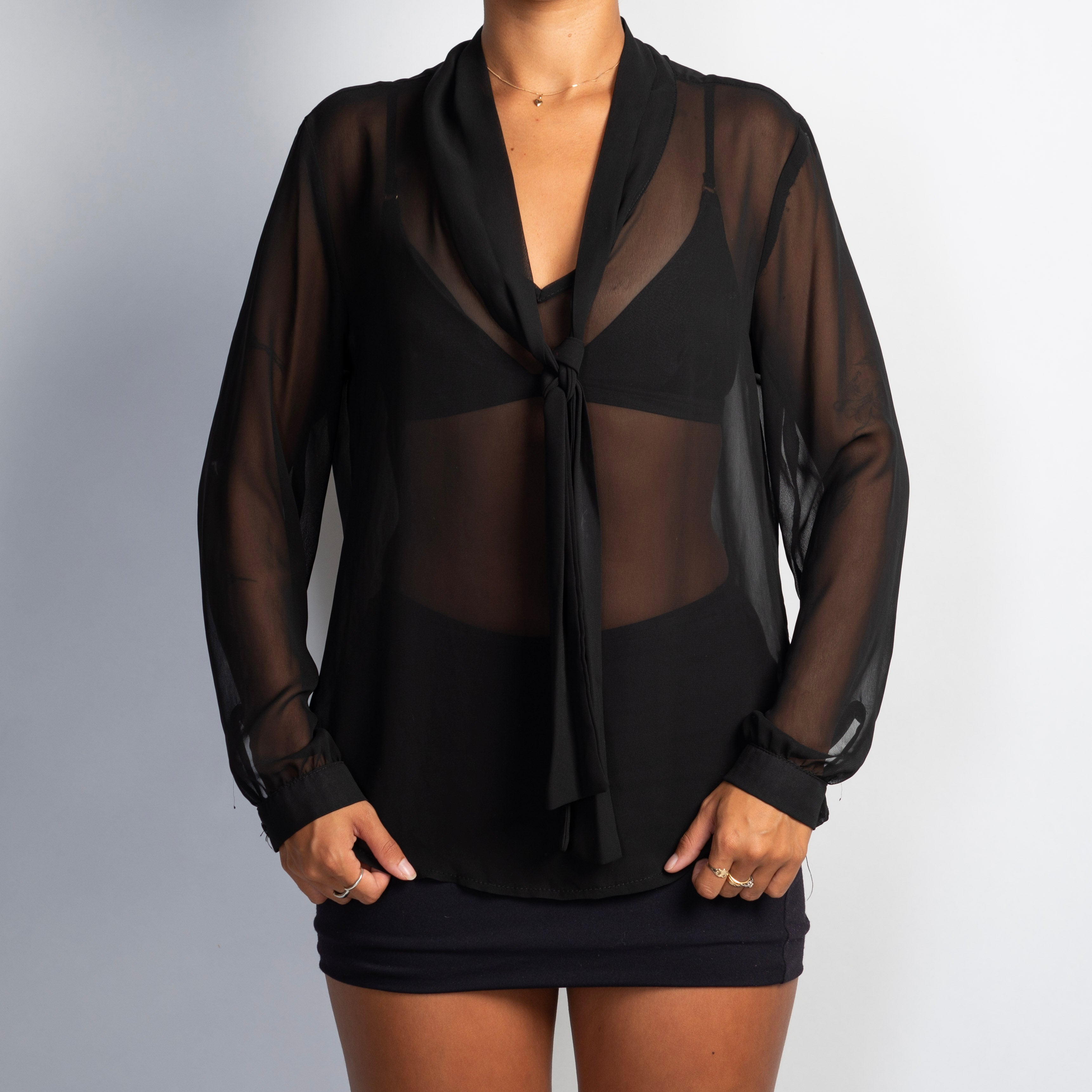 SHEER BLACK BLOUSE