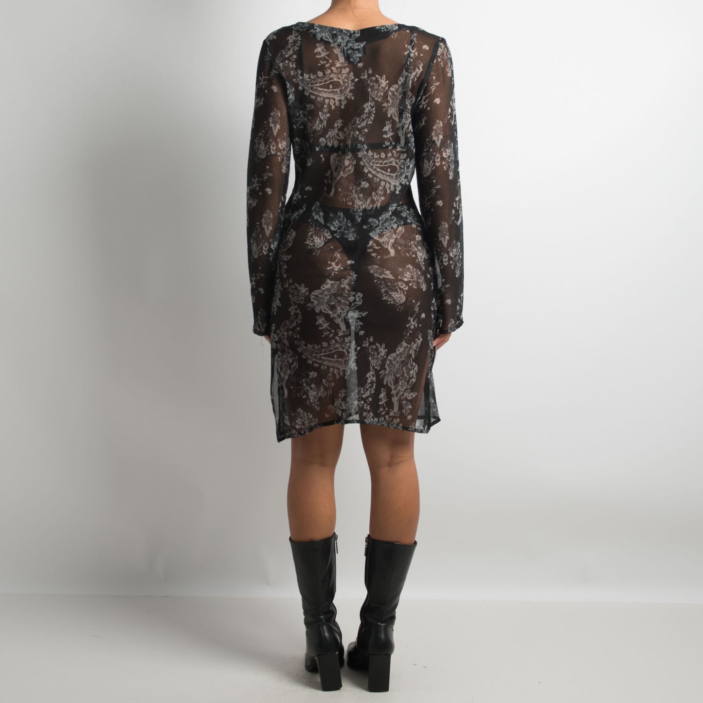 SHEER PAISLEY DRESS