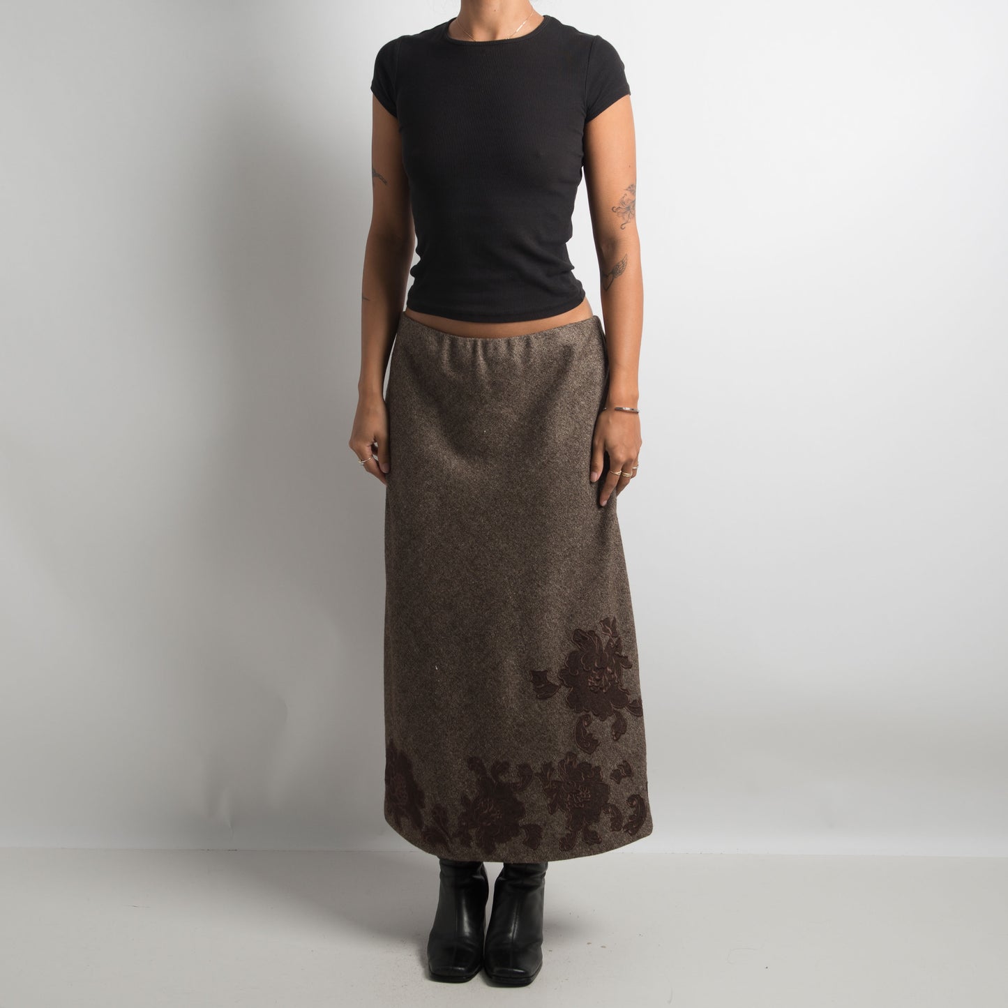 BROWN WOOL SKIRT