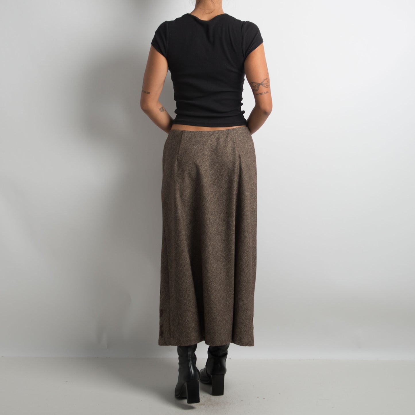 BROWN WOOL SKIRT