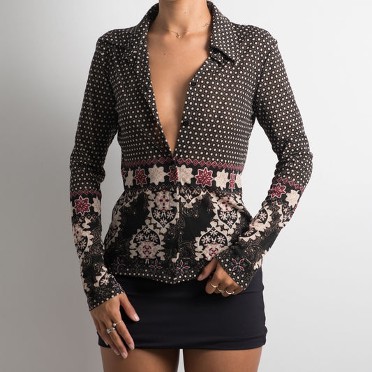 BLOUSE À MOTIF MAILLE