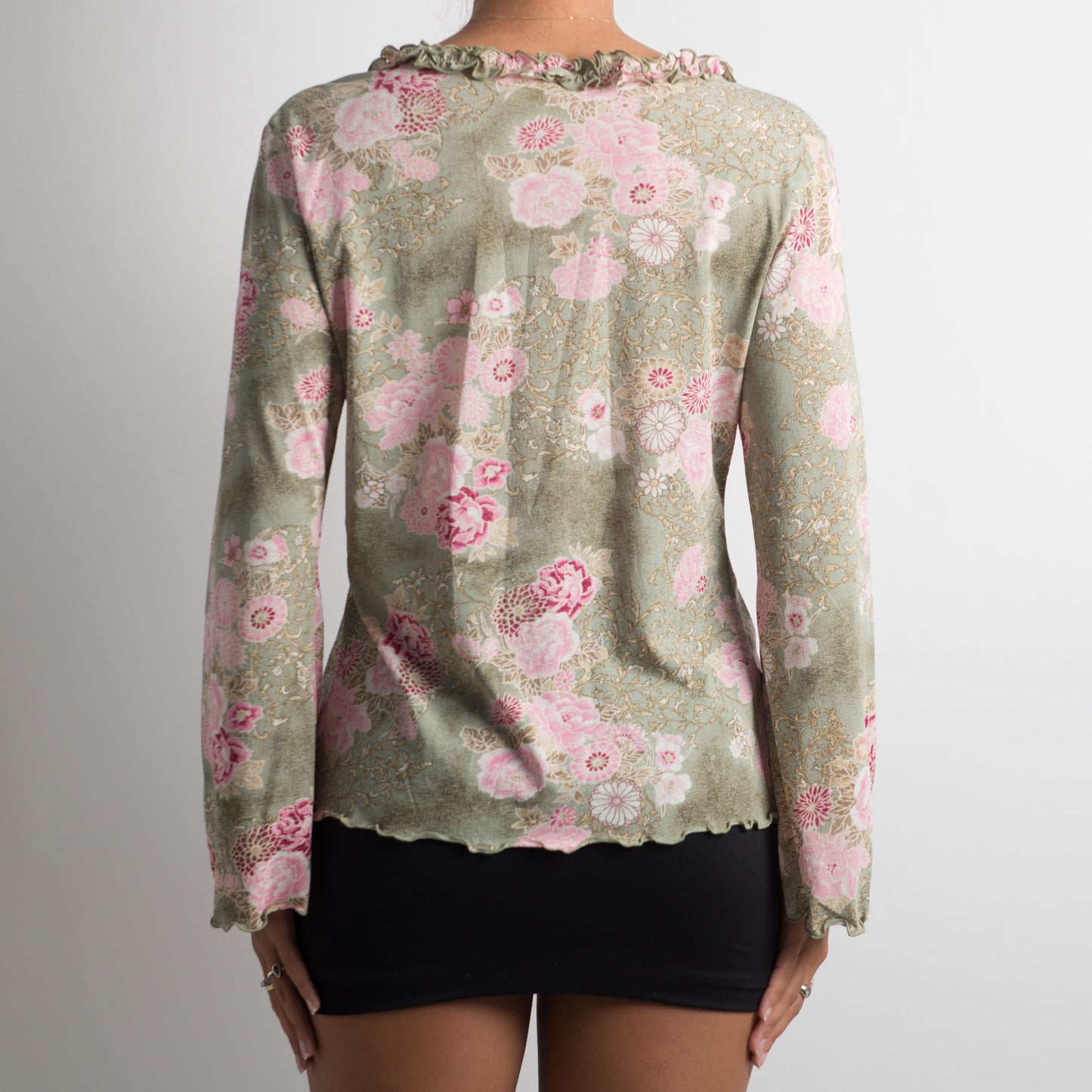 MESH FLORAL LONG SLEEVE