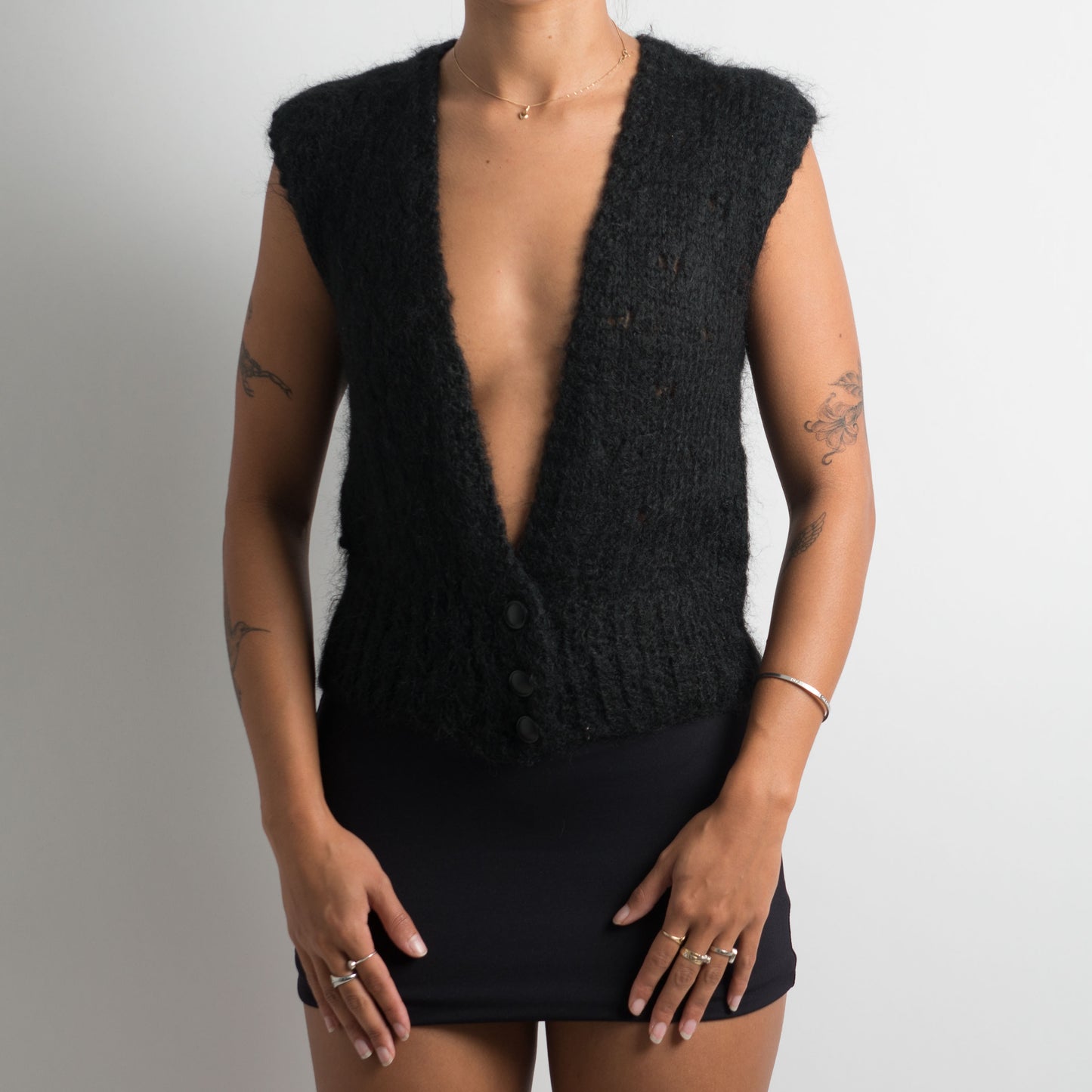 GILET EN TRICOT NOIR